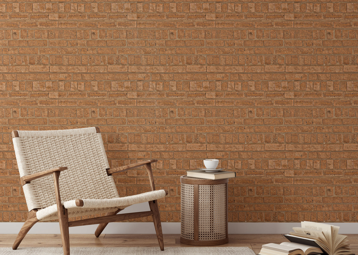 Textured brown brick wall decor for interiors.