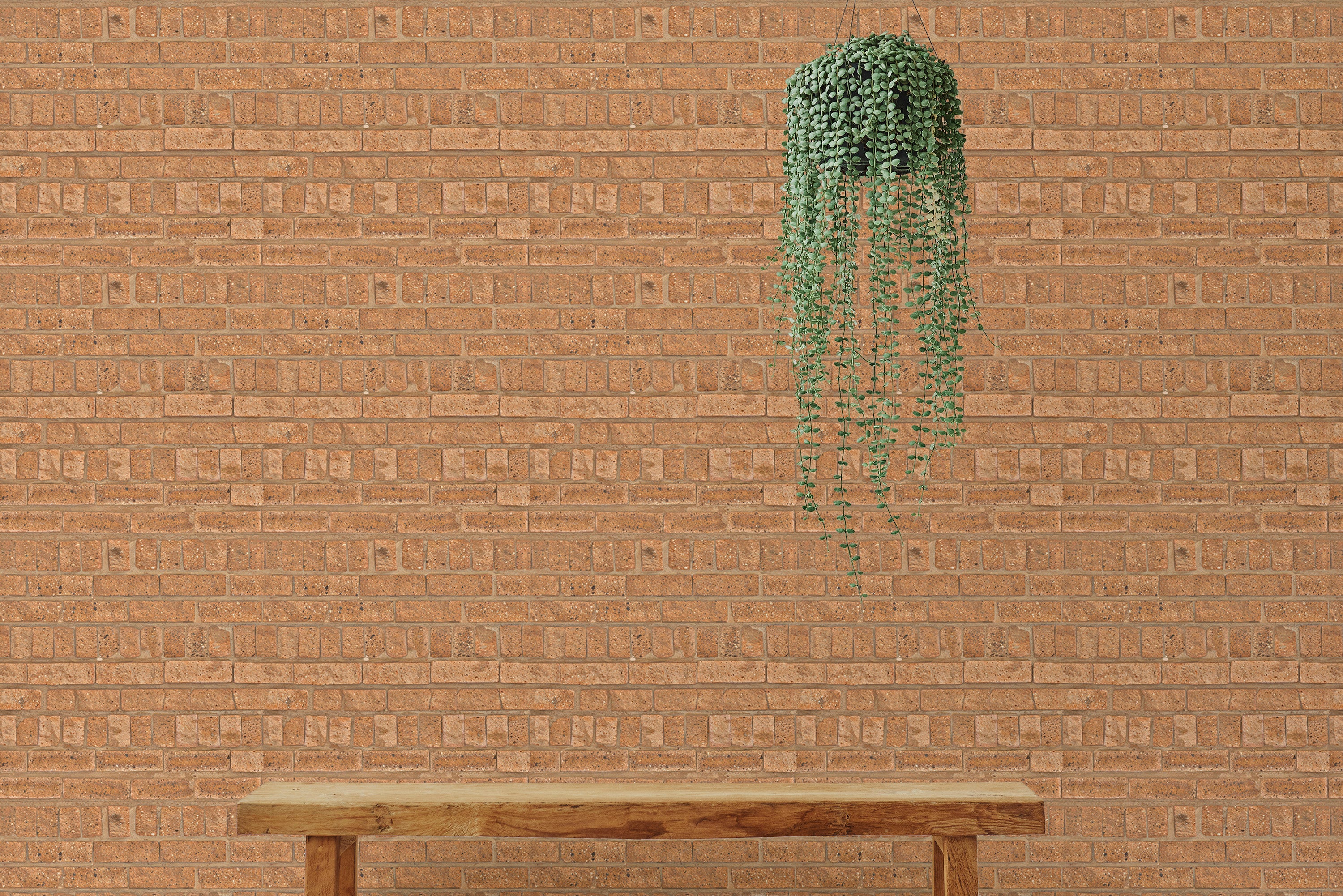 Minimalist brown brick wall pavement-inspired wallpaper.