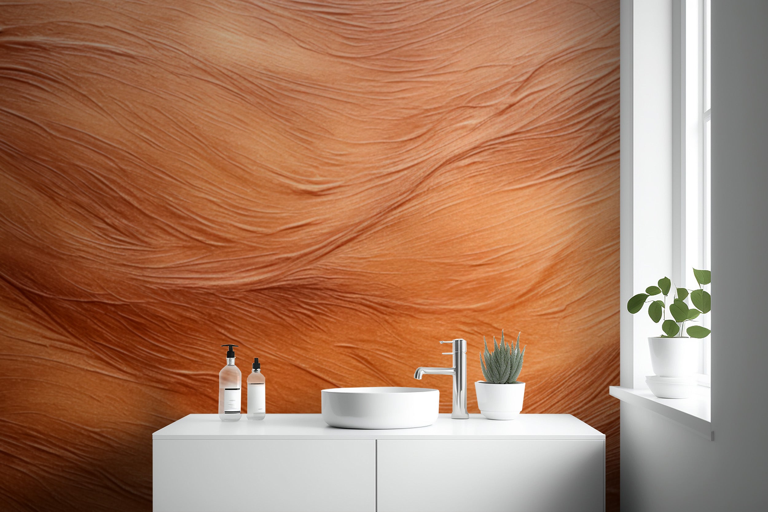 Abstract desert waves mural for a contemporary look
