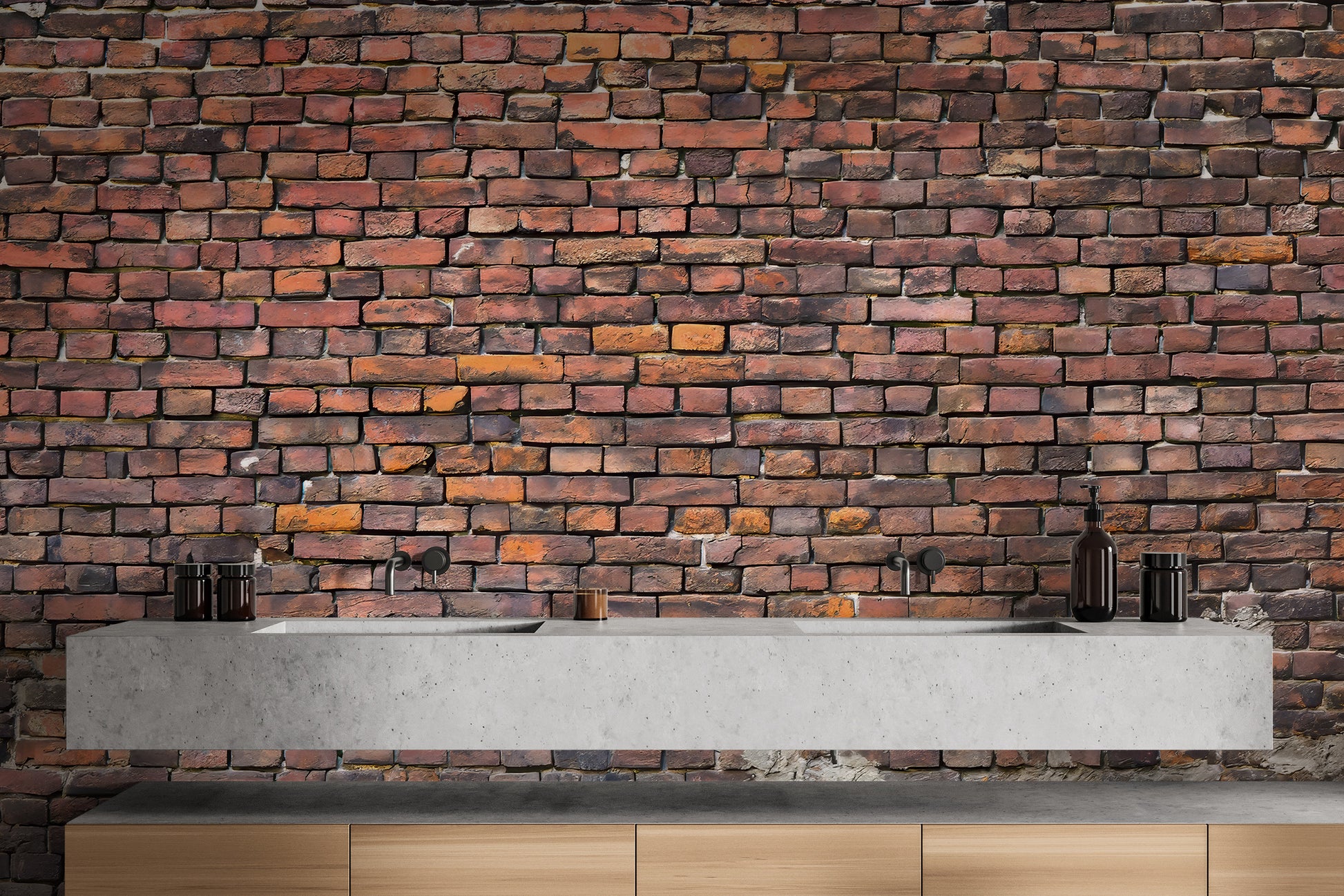 Urban brick wallpaper mural for modern industrial decor