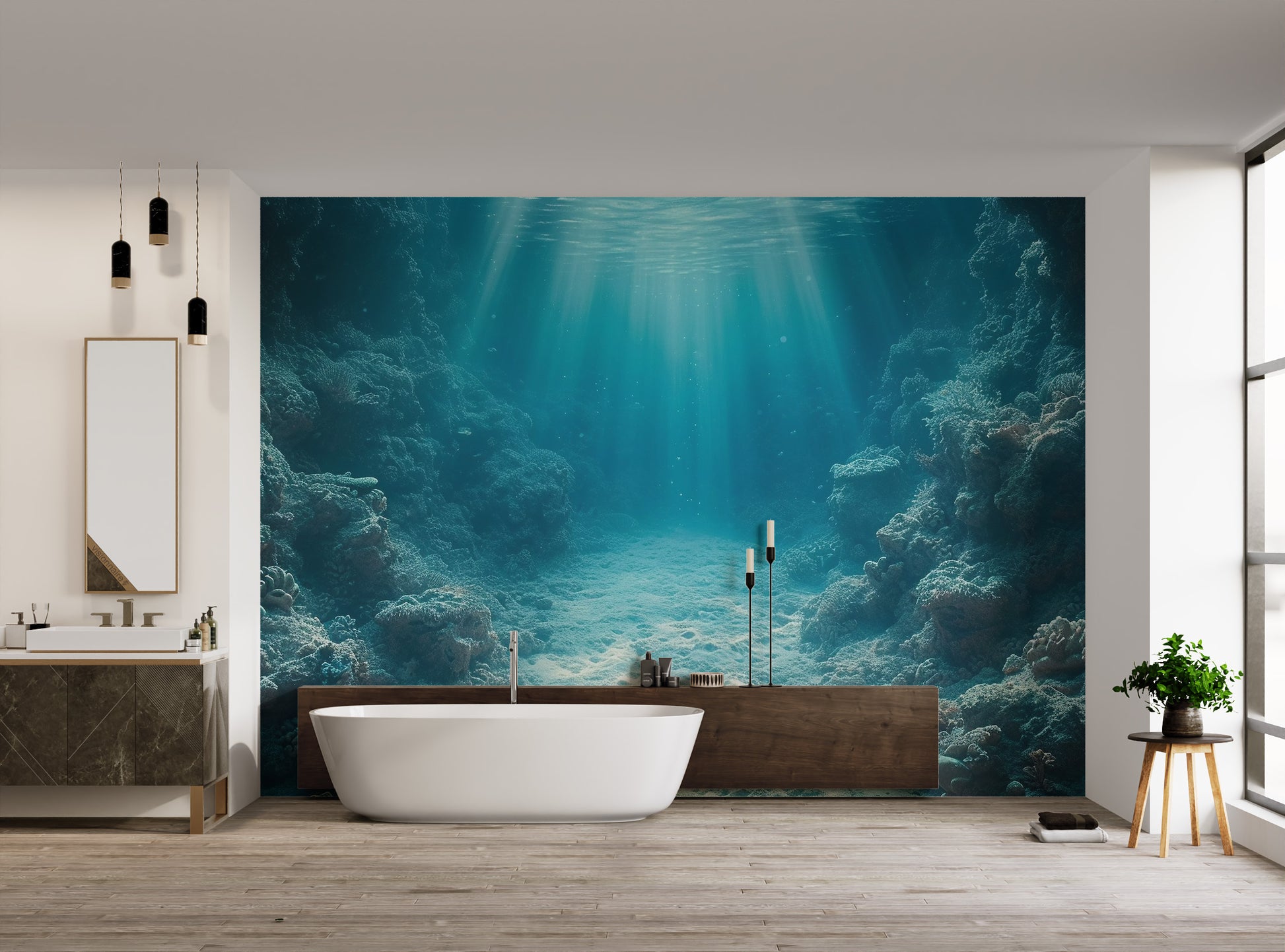 Marine life background featuring coral reef
