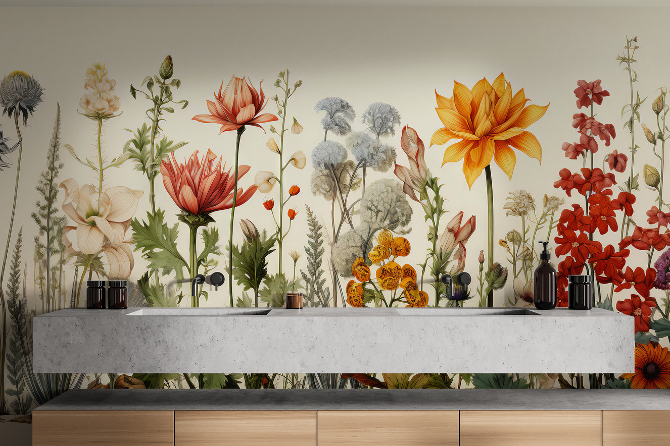 Floral Garden Wallpaper Mural