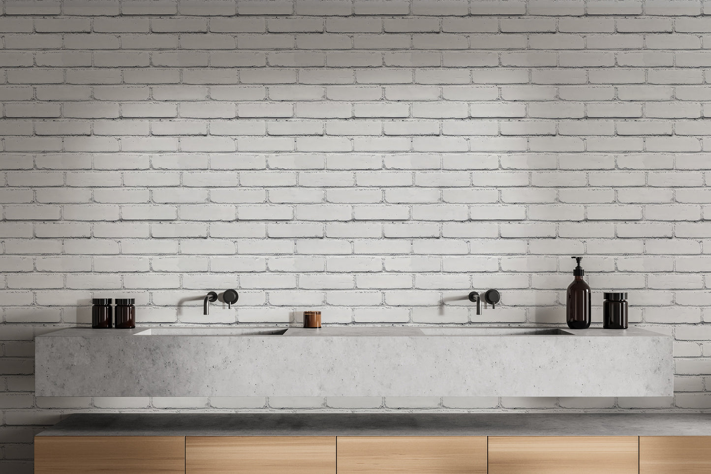 Peel and stick clean white brick mural for stylish walls