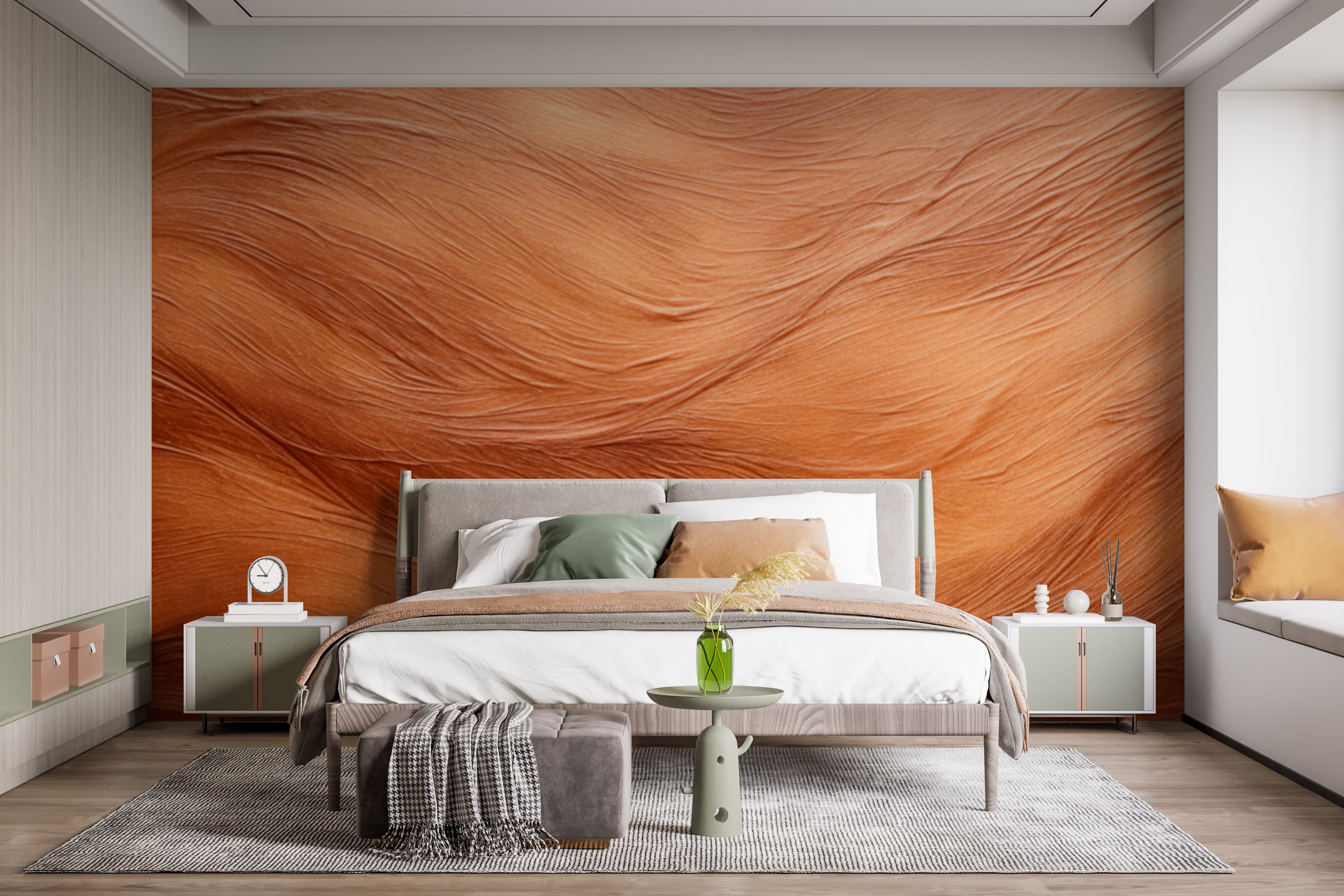 Bold abstract desert waves wallpaper for creative rooms
