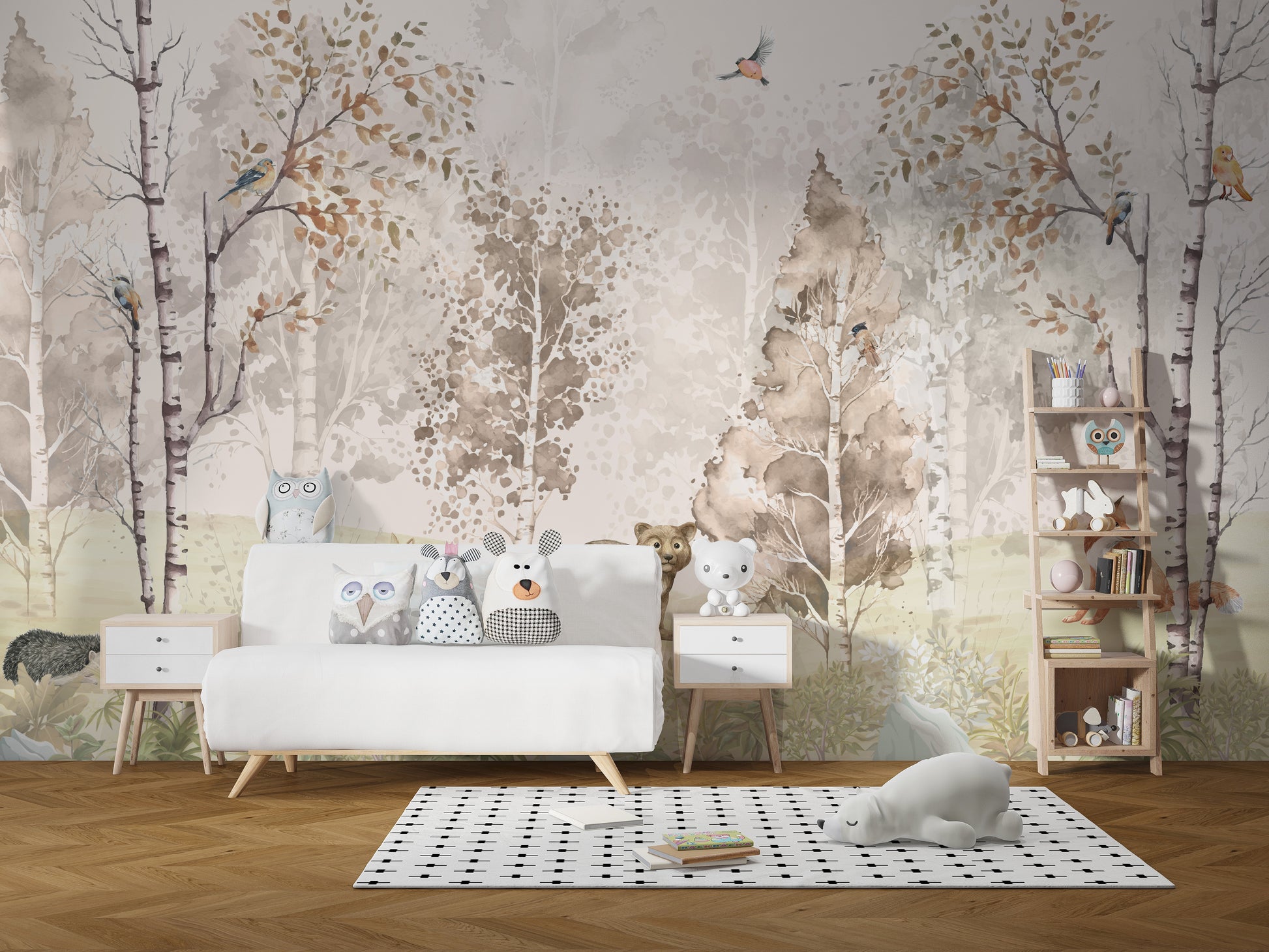 Woodland Animal Friends Wall Mural