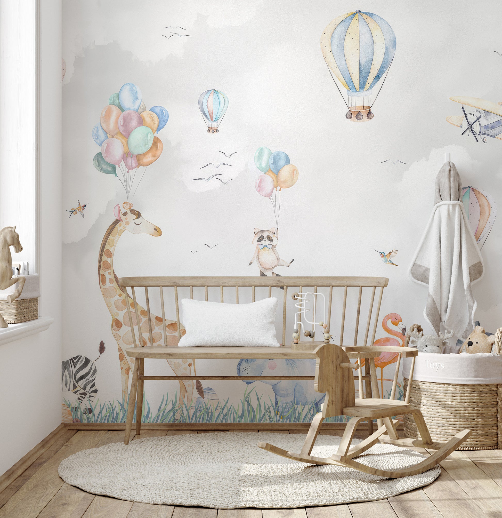 Animal Party Adventure Wall Mural to brighten decor