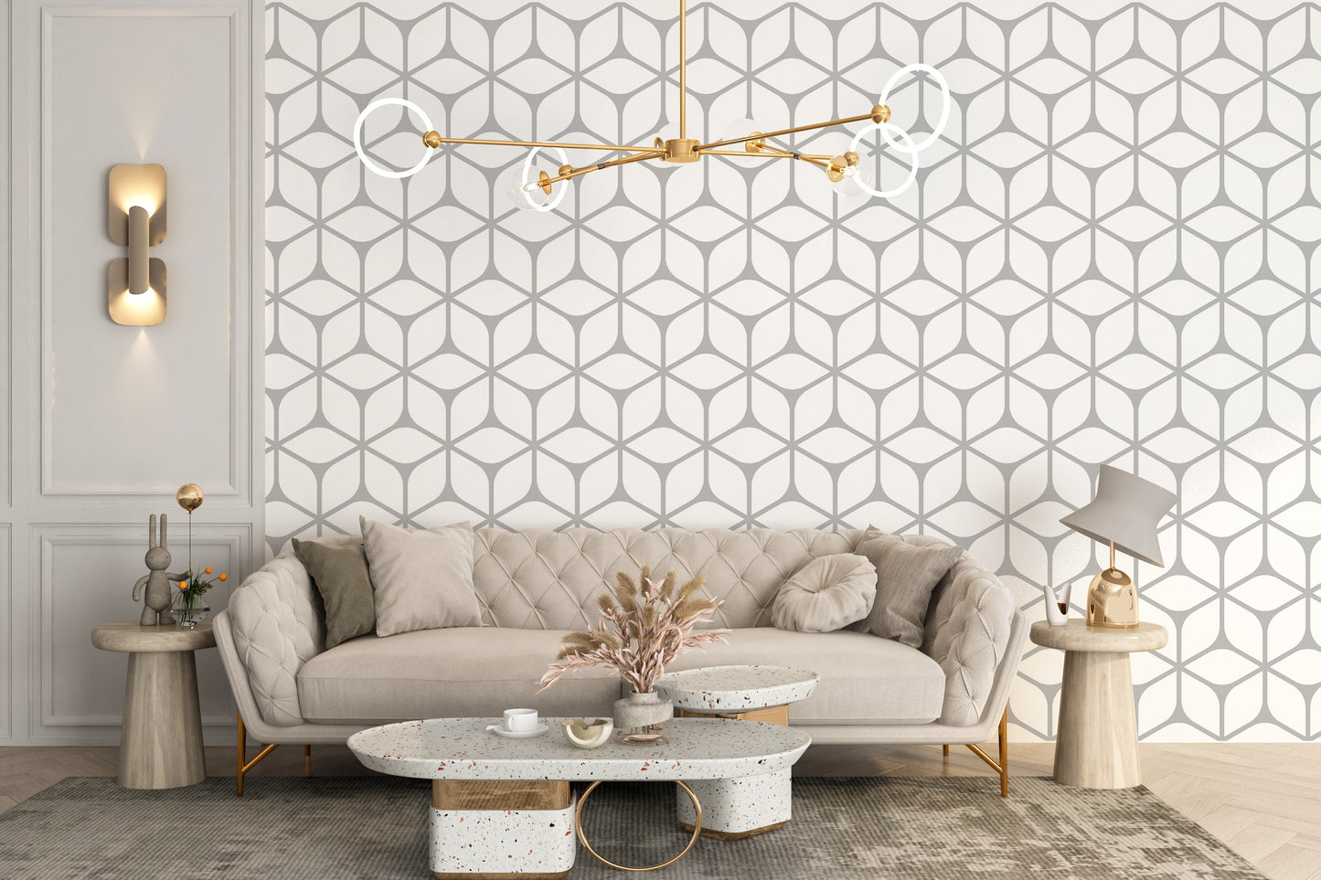 Dynamic geometric wall mural stylish wallpaper
