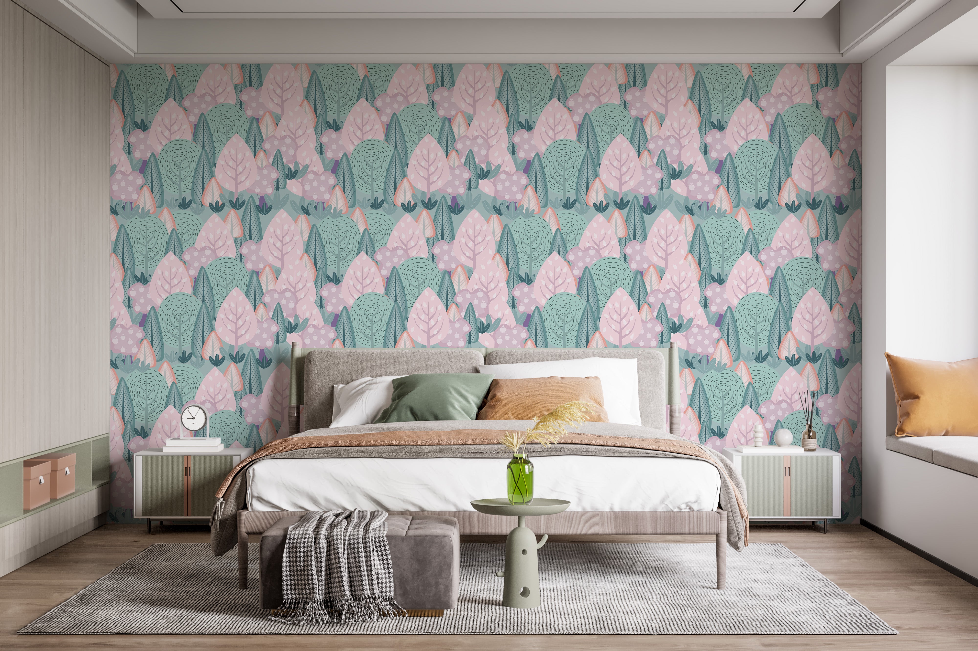 Scandinavian wallpaper showcasing serene scape
