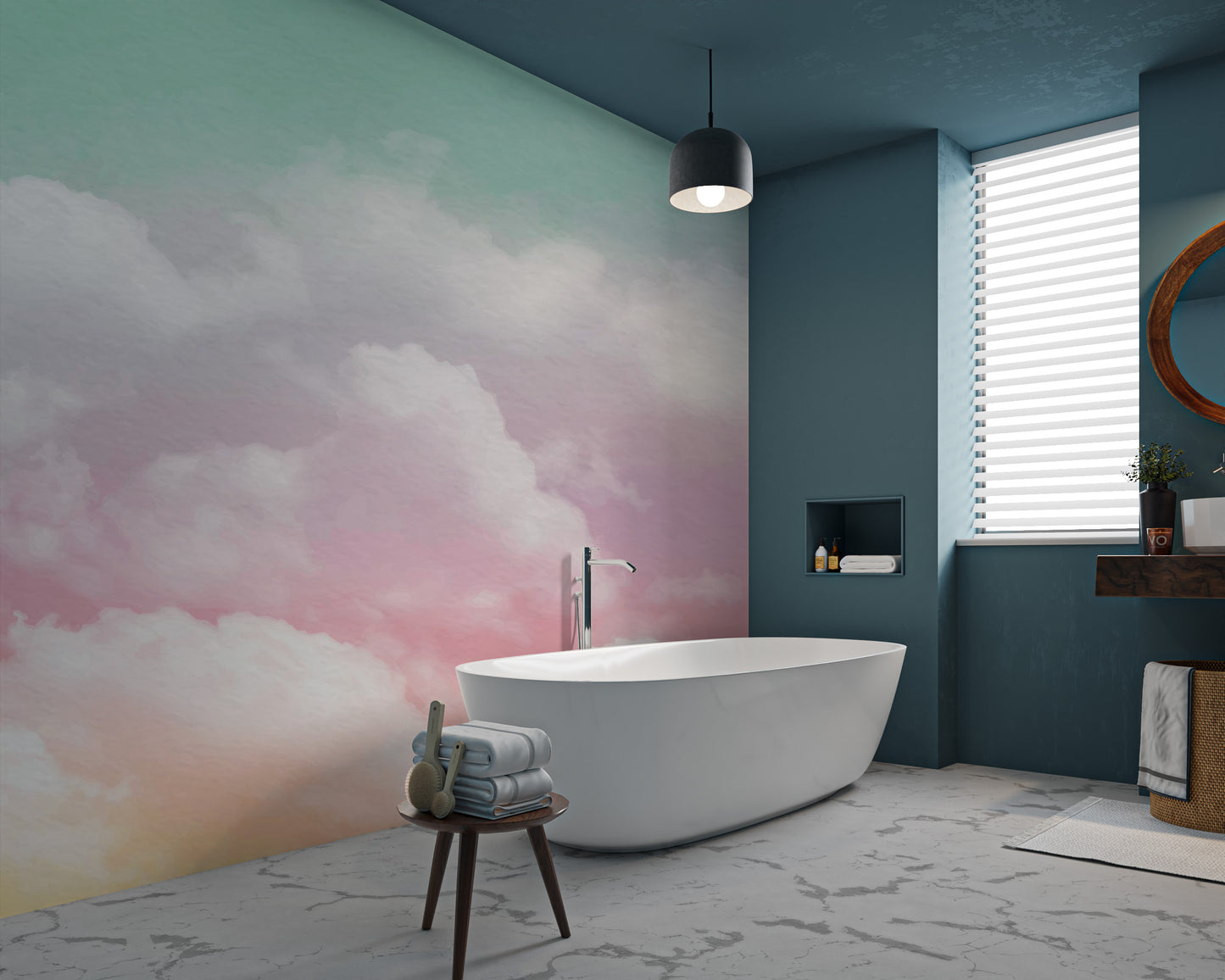 Subtle and serene pastel watercolor cloud wallpaper
