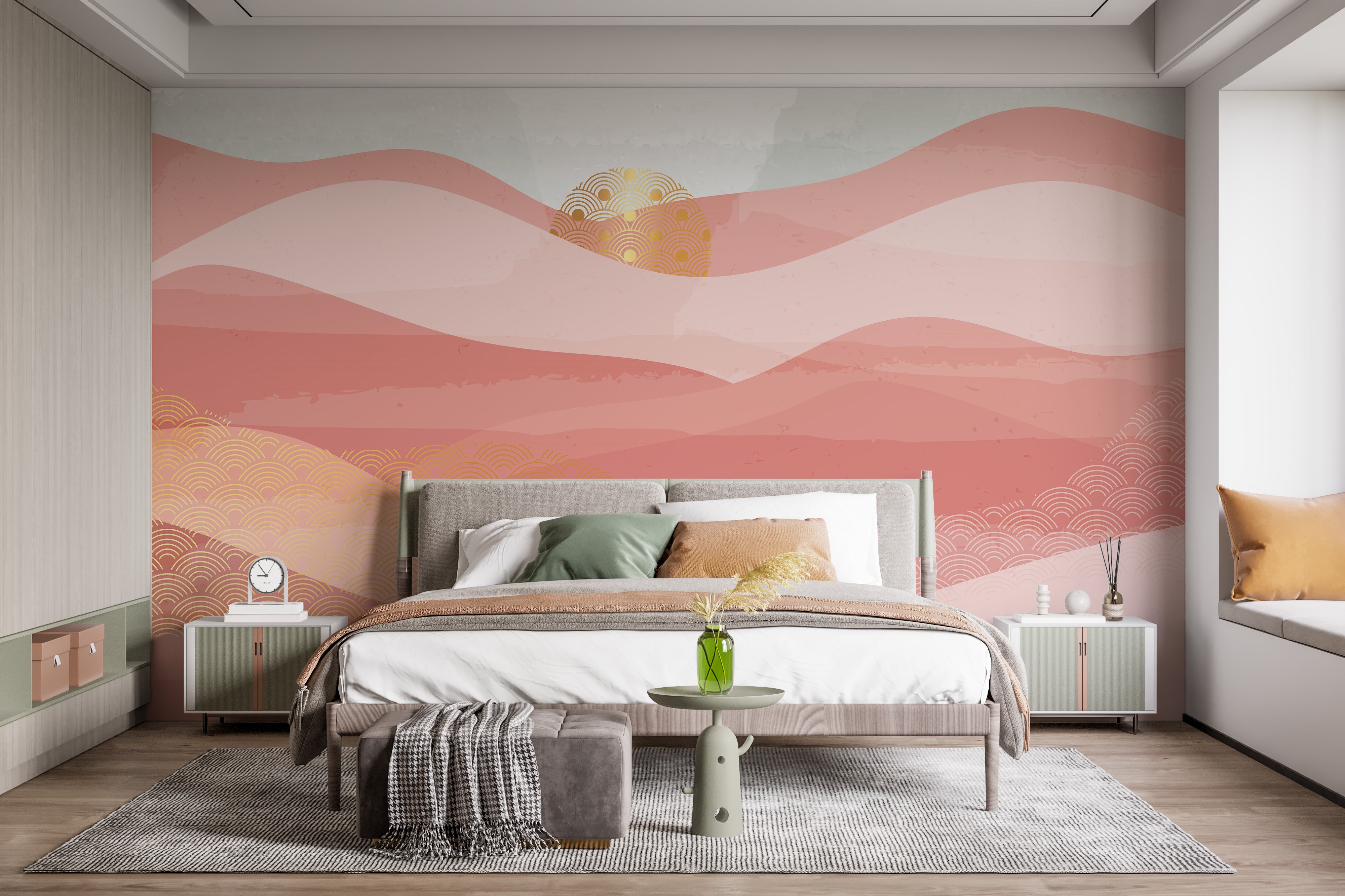 Easy stick pink serenade surf mural
