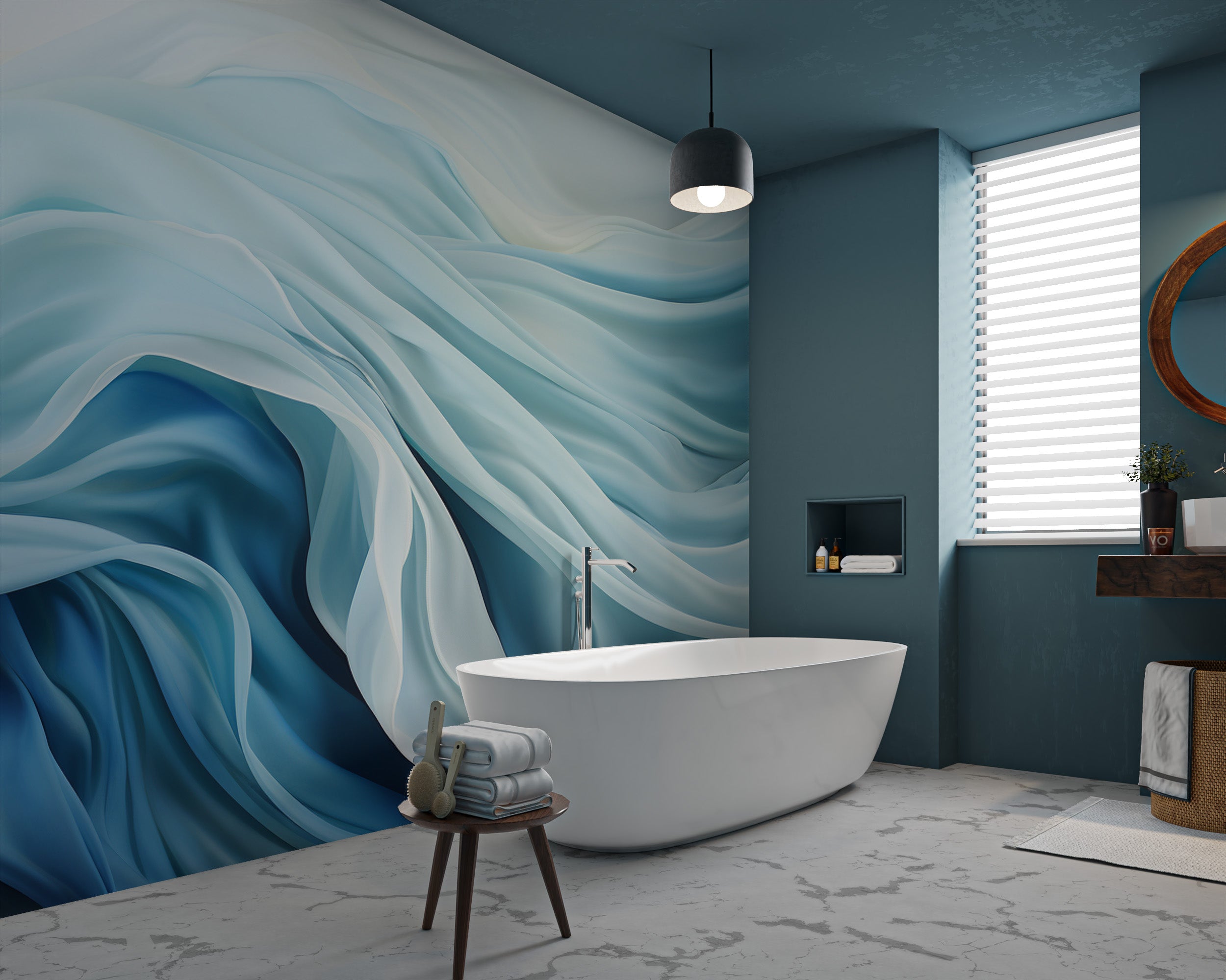 Water-inspired abstract wallpaper with fluid motion
