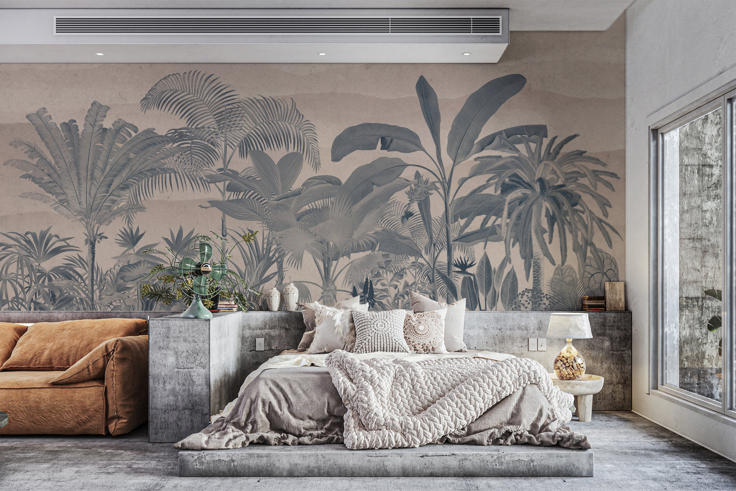 Brown Tropical Jungle Wall Mural