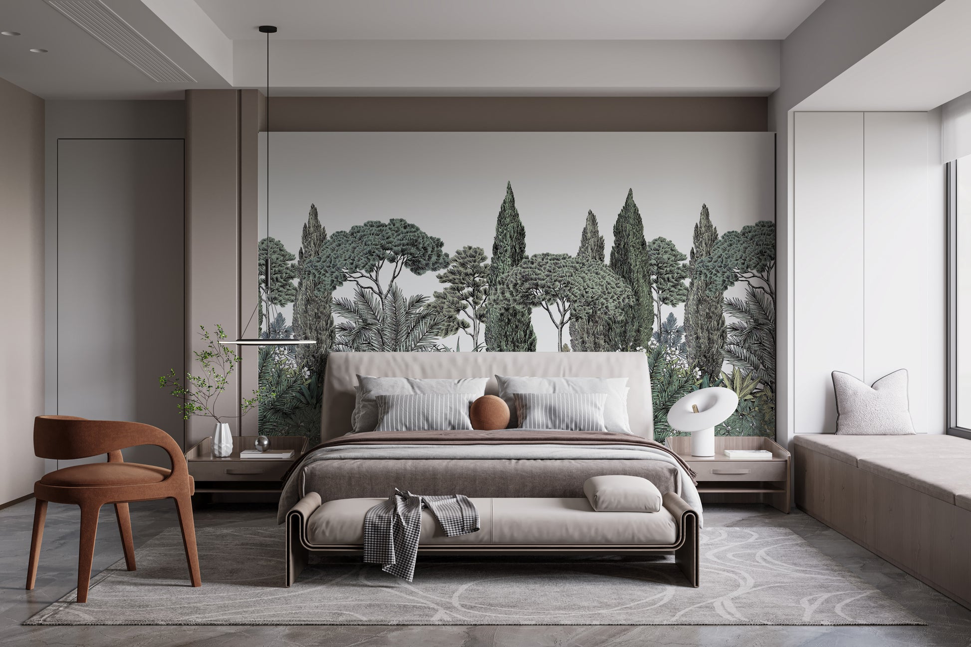 Exotic mural featuring lush tropical greenery