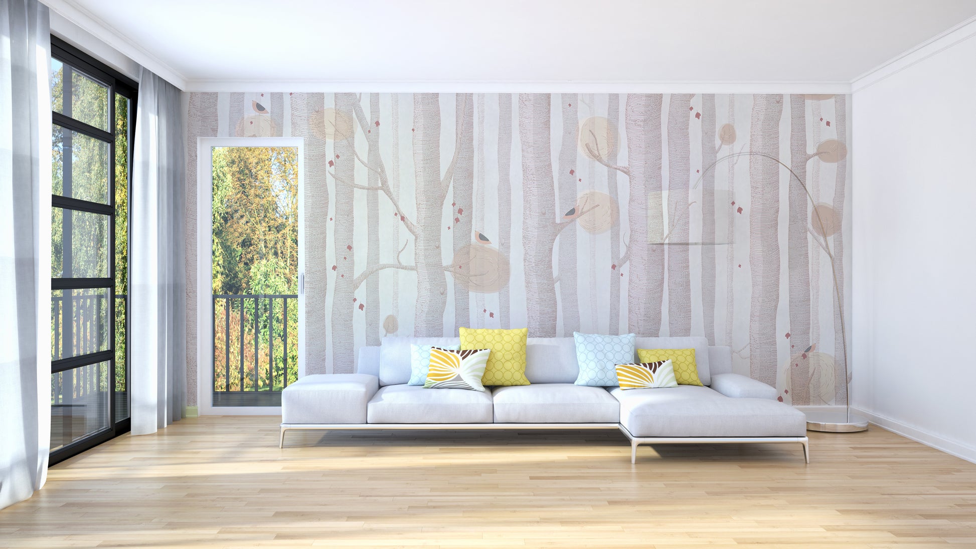 Cream Tree Wall Mural