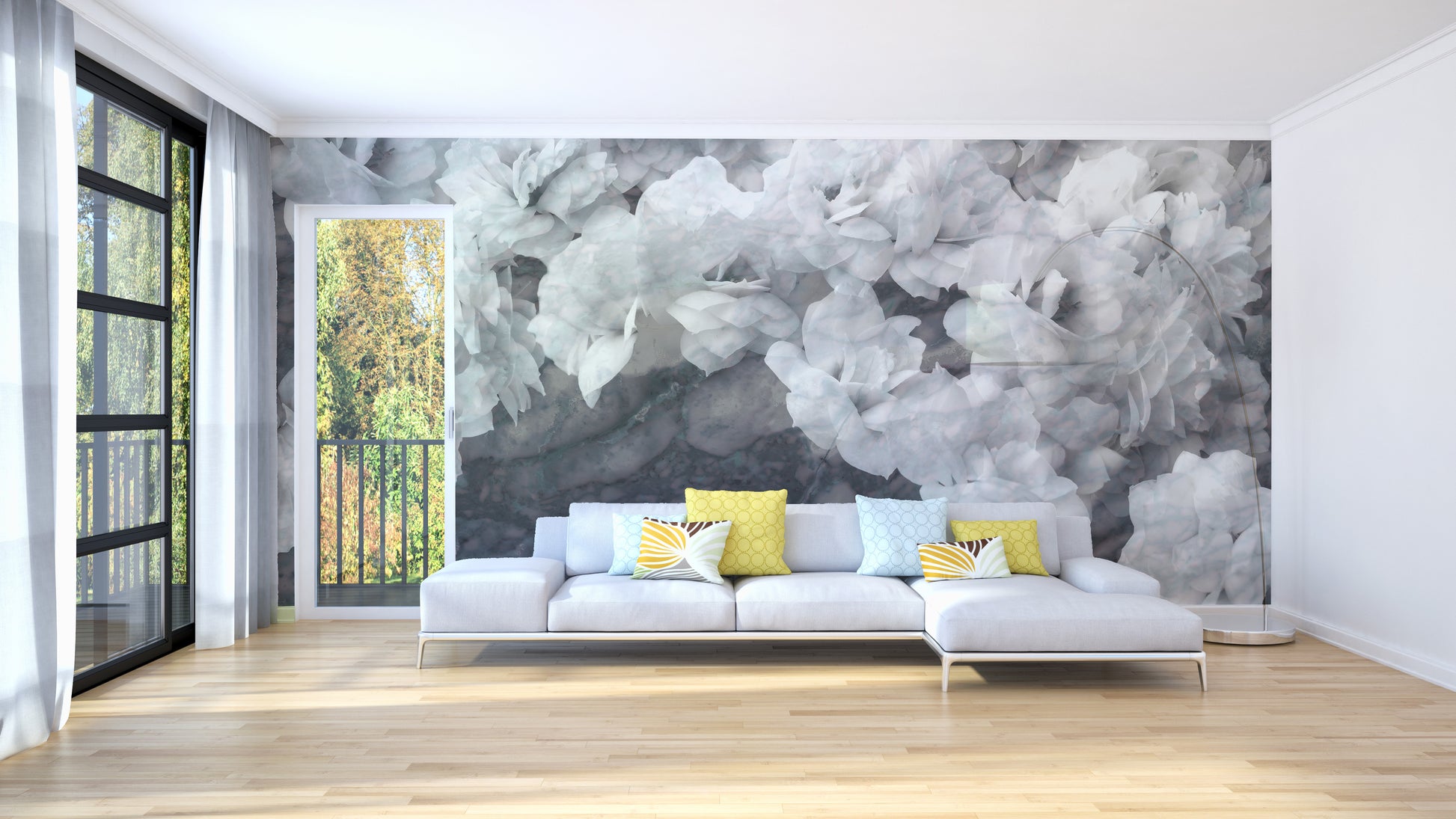 White Orchids Wall Mural