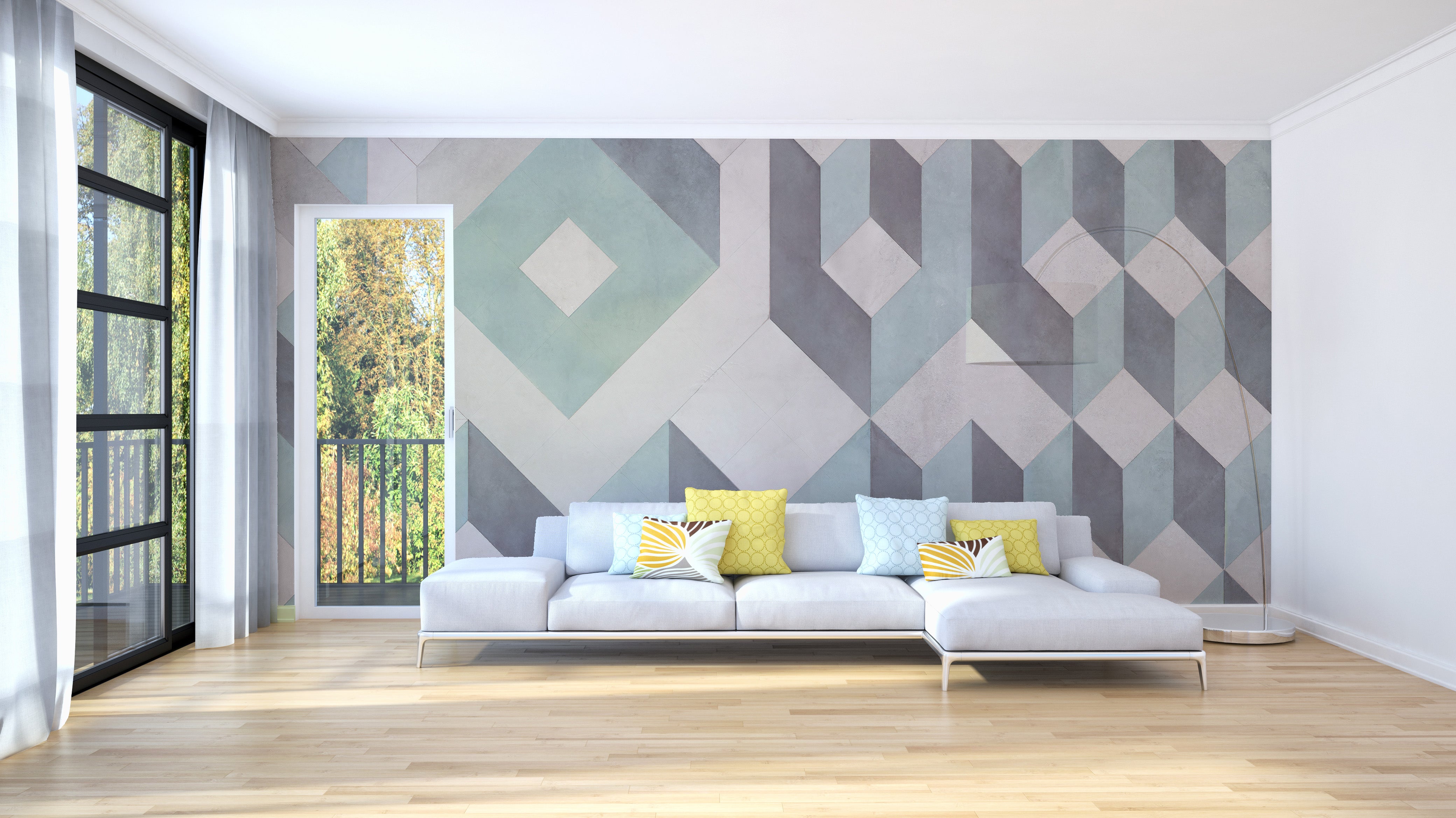 Minimalist linear stripe design wallpaper mural