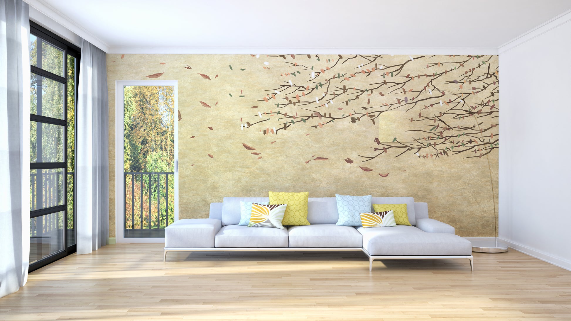 Soft Cherry Blossom Wallpaper Mural for Elegant Rooms