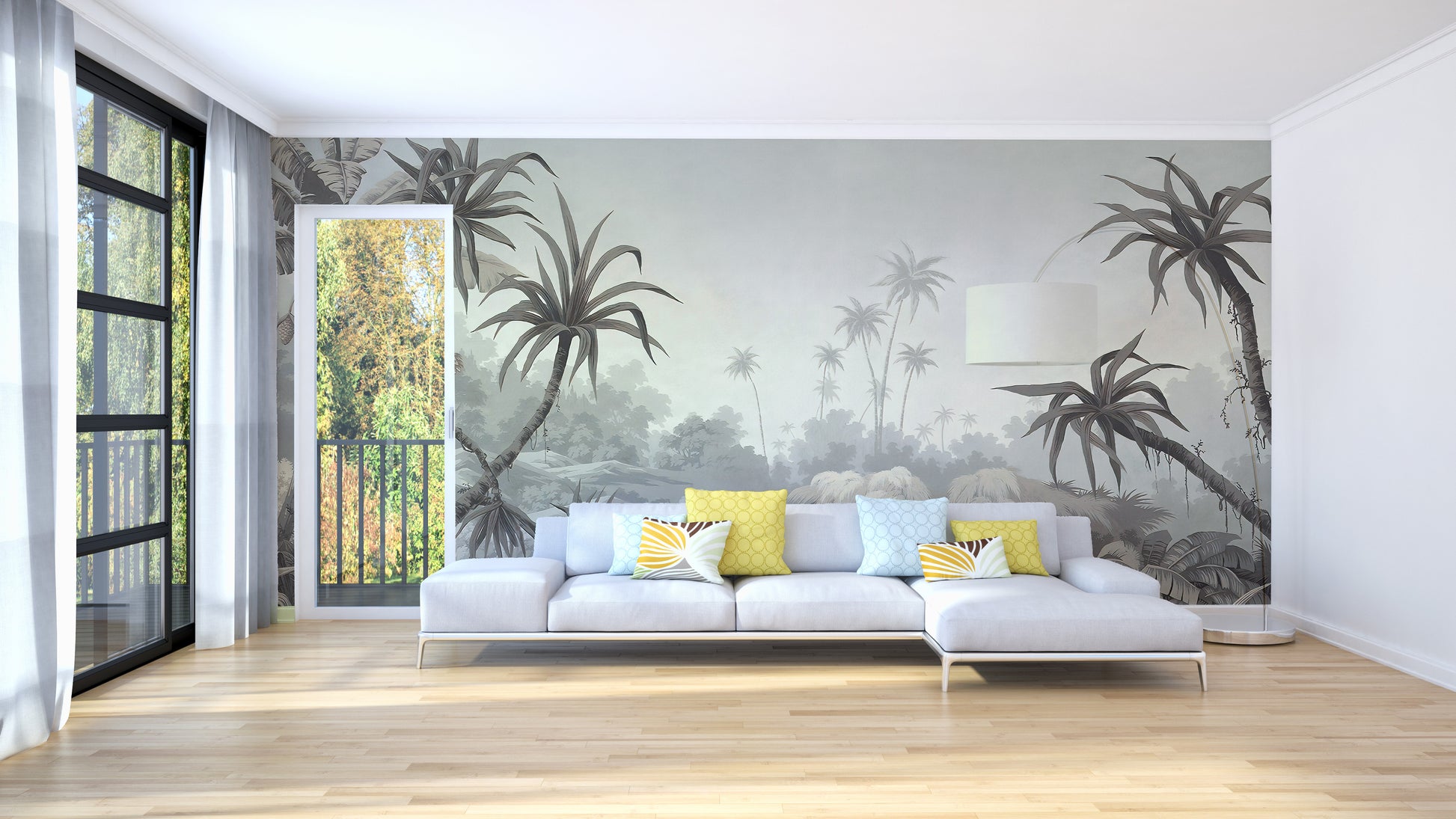 Palm trees tropical mural