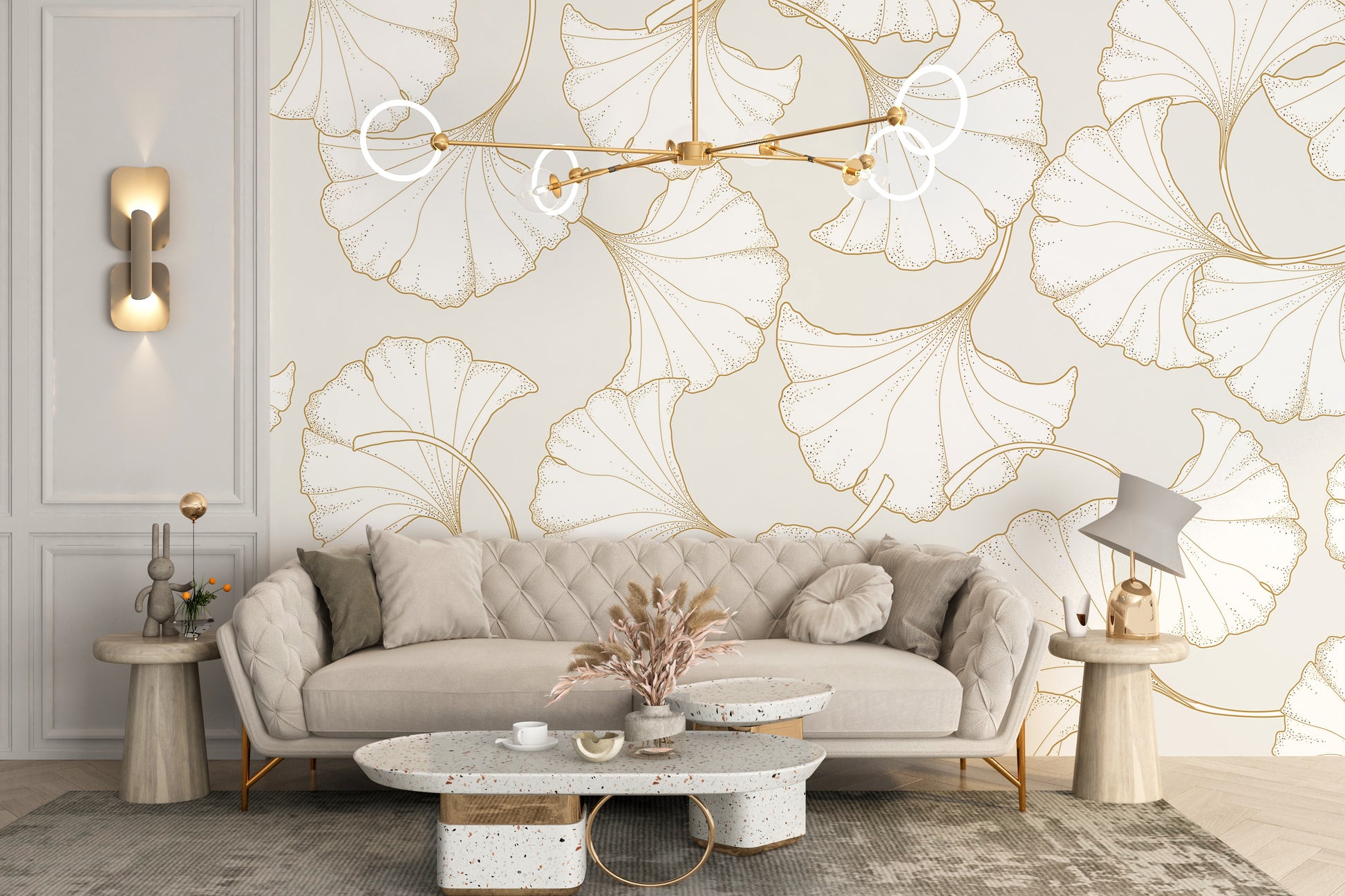 Nature-inspired ginkgo leaf wall decor
