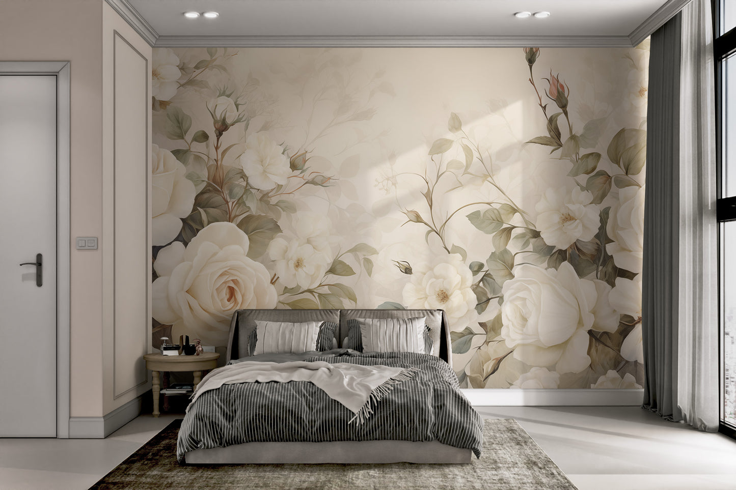 Romantic vintage rose wallpaper with elegant charm
