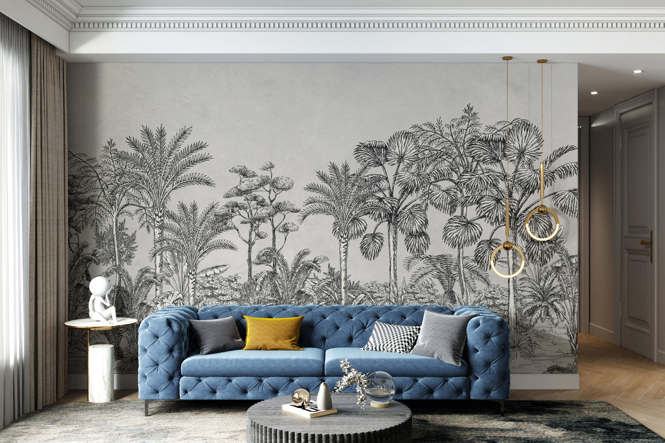 Vintage Tropical Forest Wallpaper