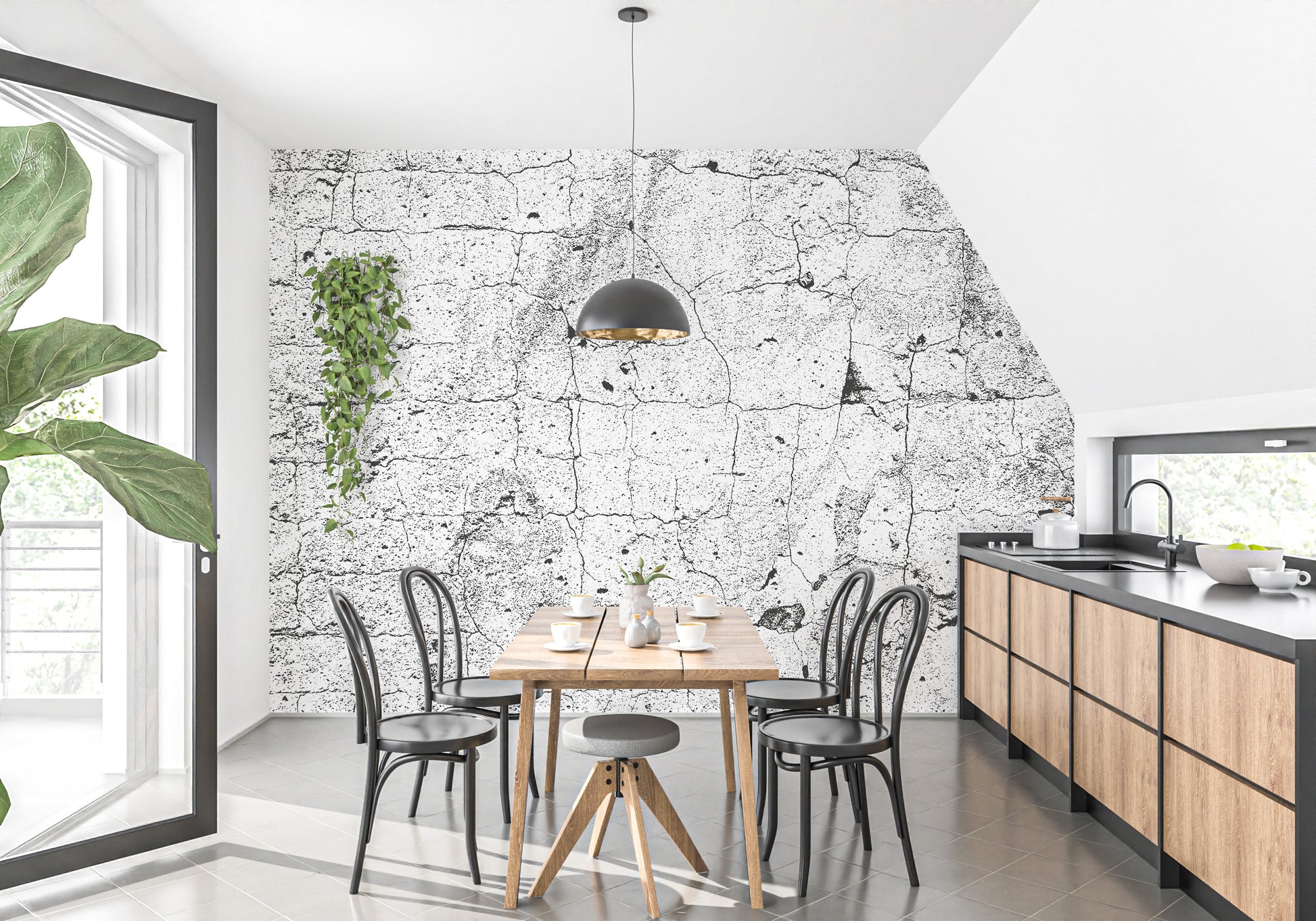 Weathered concrete mural wallpaper textured design
