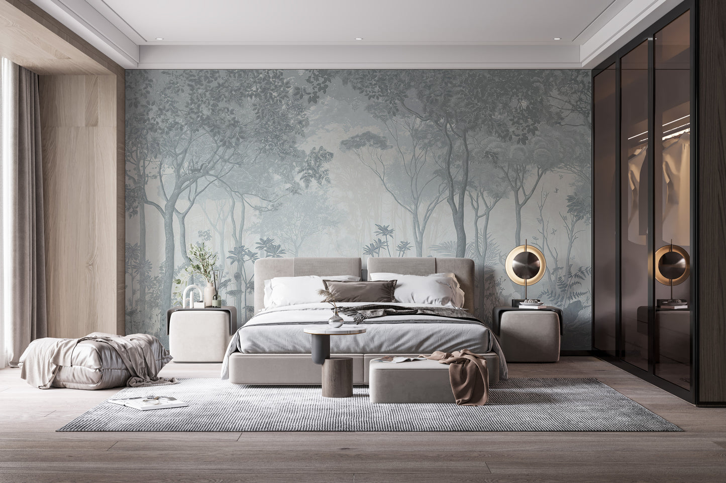 Mystical Fog Forest Wallpaper Murals