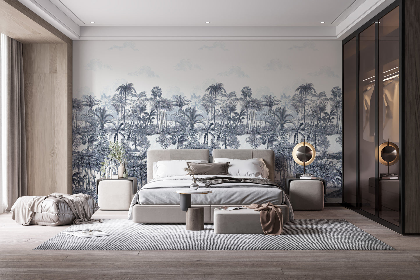 Tropical Forest Blue Wallpaper For Walls