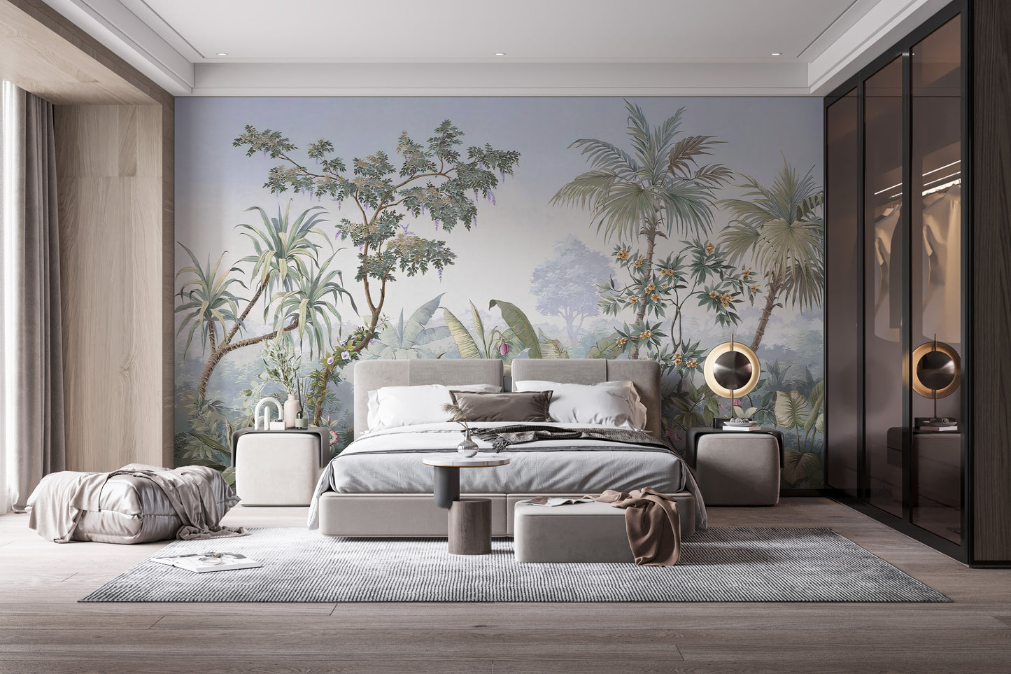 Bold jungle wall mural for cozy rooms
