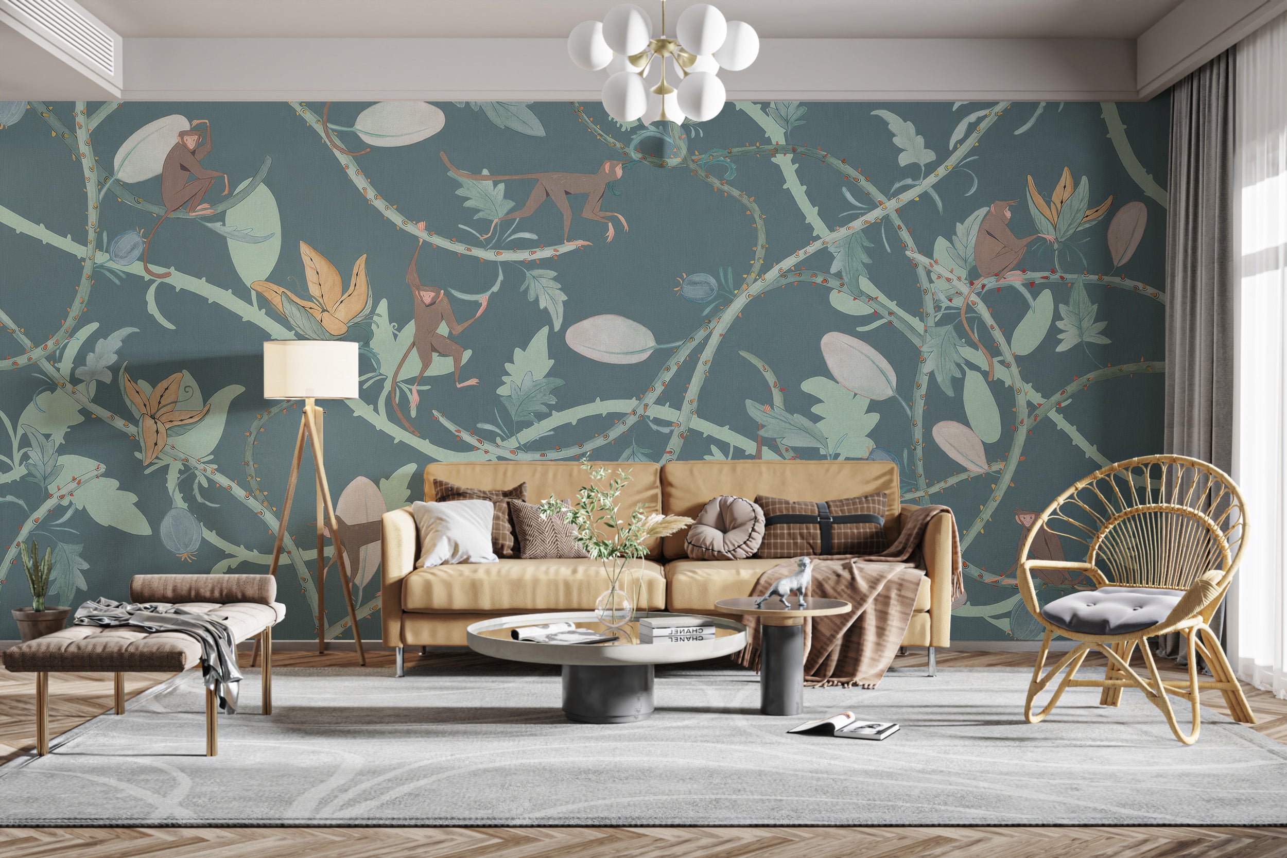 Playful Monkeys Wallpaper Mural