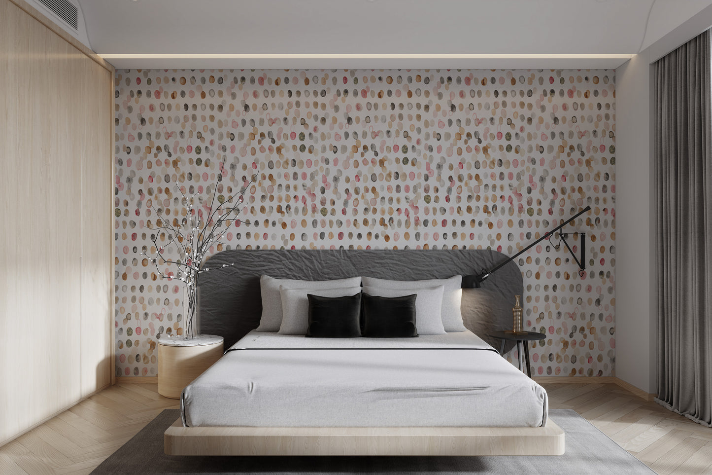 Watercolor Polka Dot Neutral Wallpaper-AW368