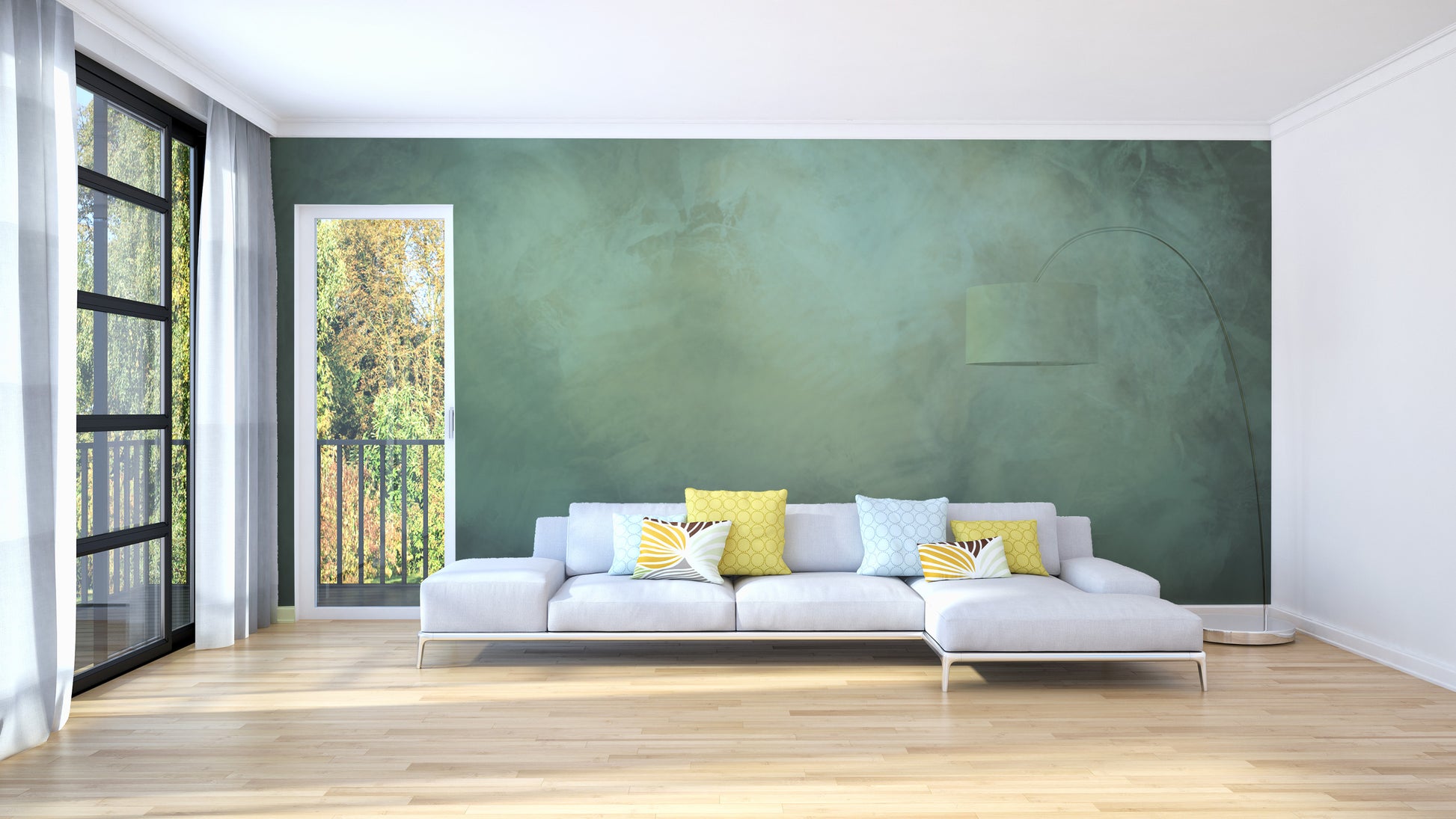 Textured forest wall mural for interiors
