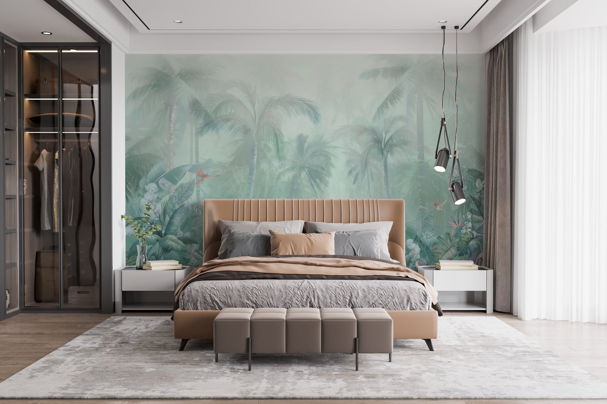 Artistic forest wallpaper for tranquil interiors
