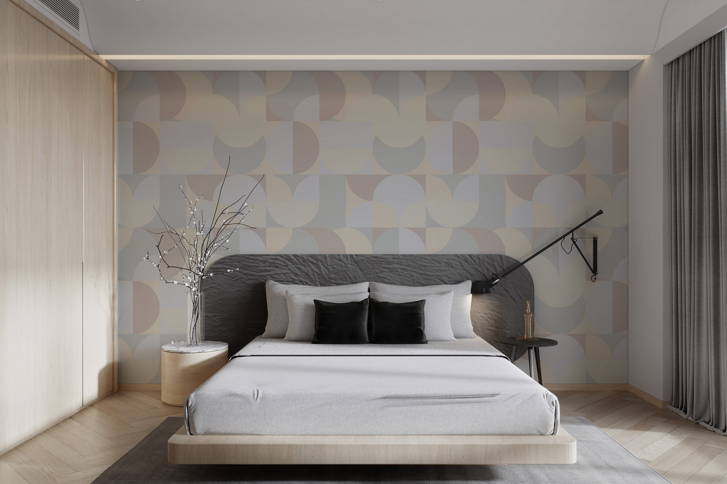 Neutral geometric abstract wallpaper pattern
