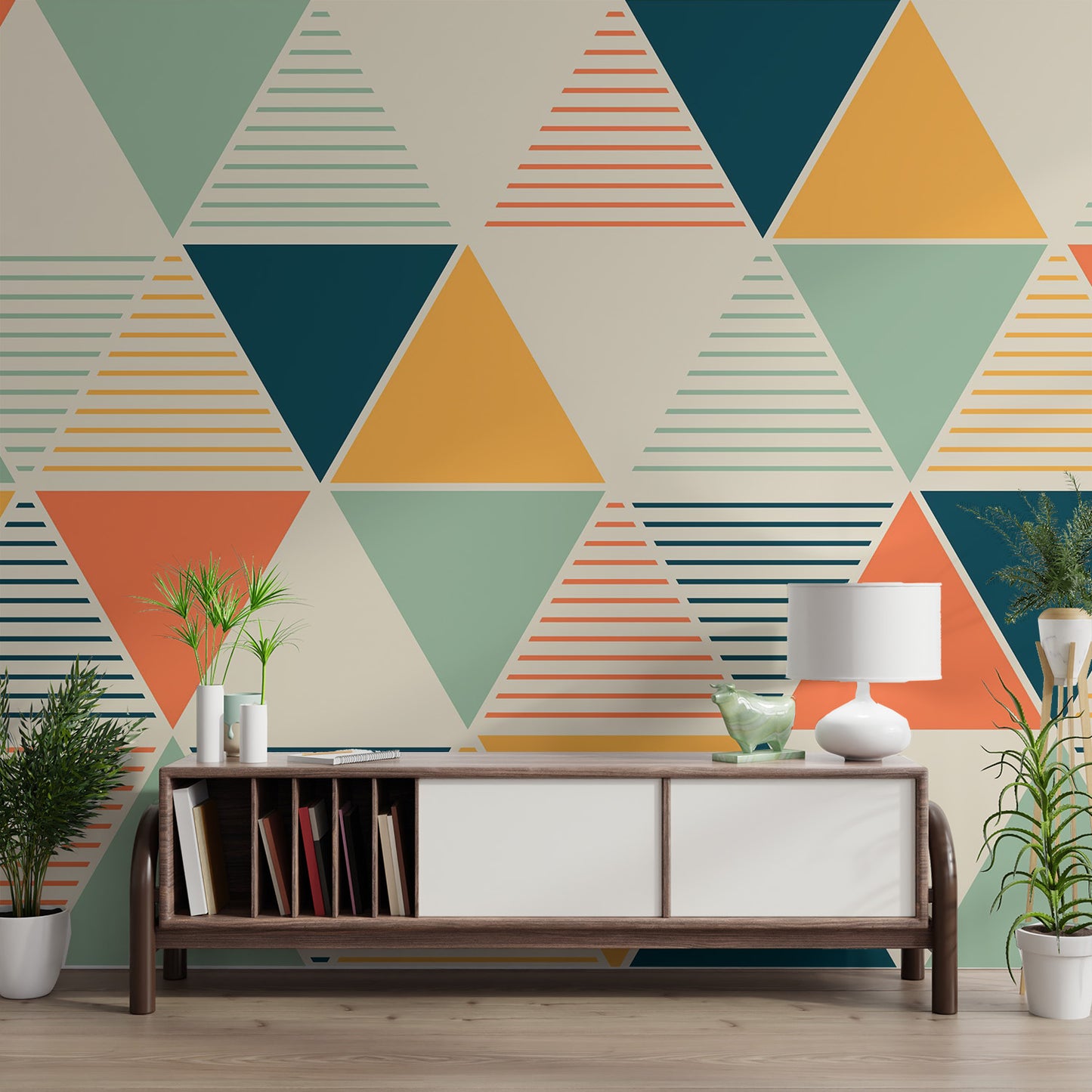 Modern Geometric Triangle Pattern Wallpaper