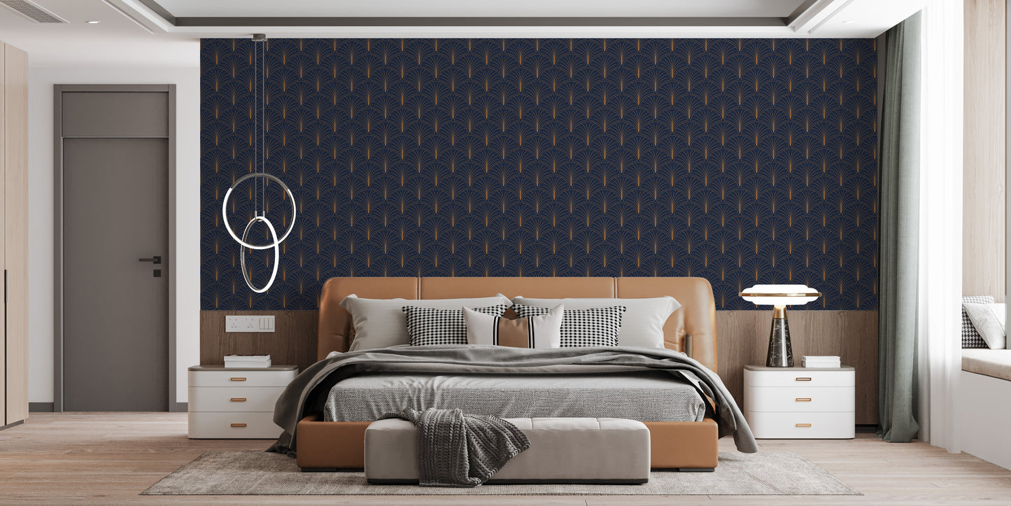 Luxurious mural showcasing Art Deco wallpaper
