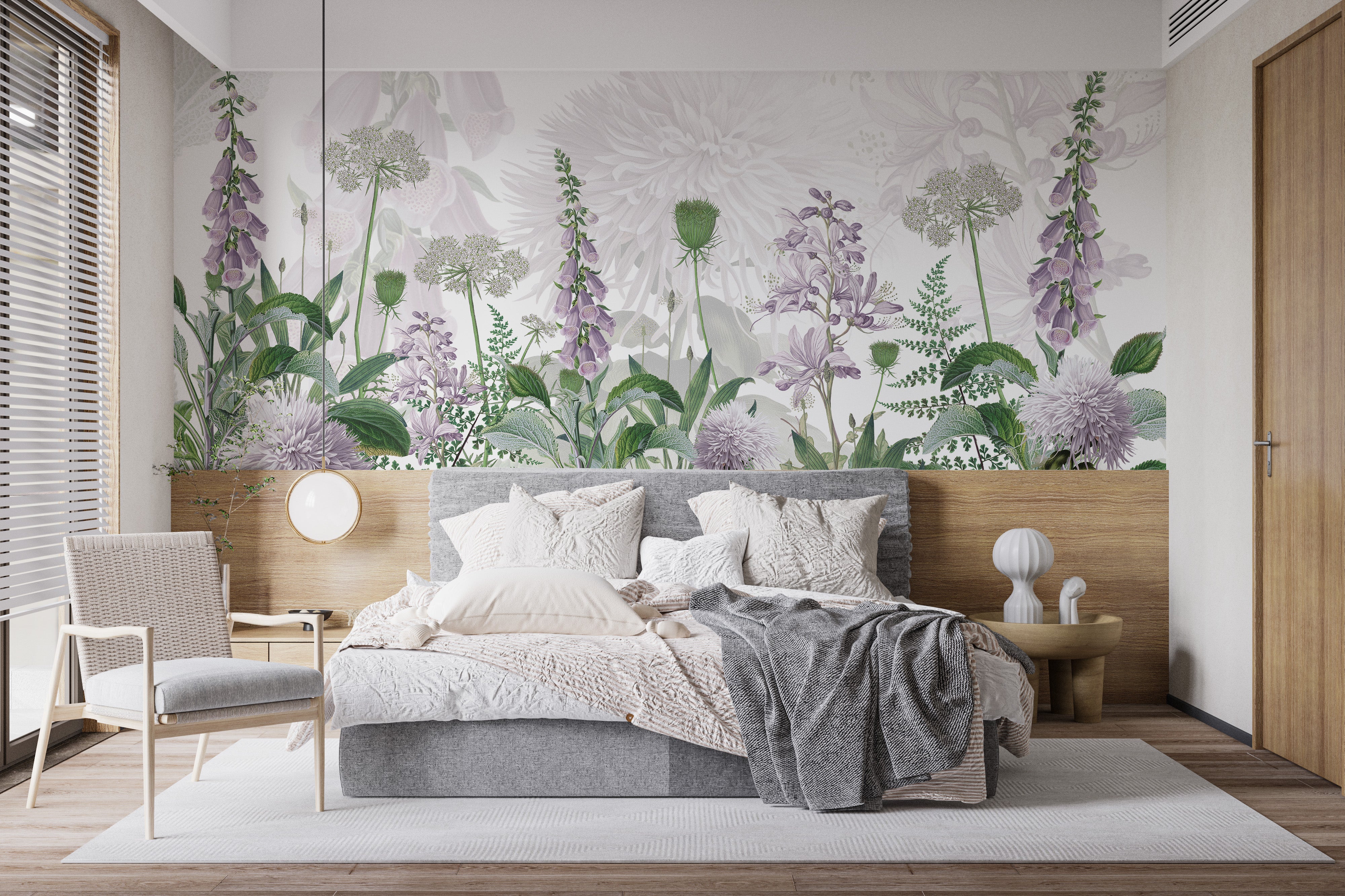 Foxglove flower mural adding charm to your walls.
