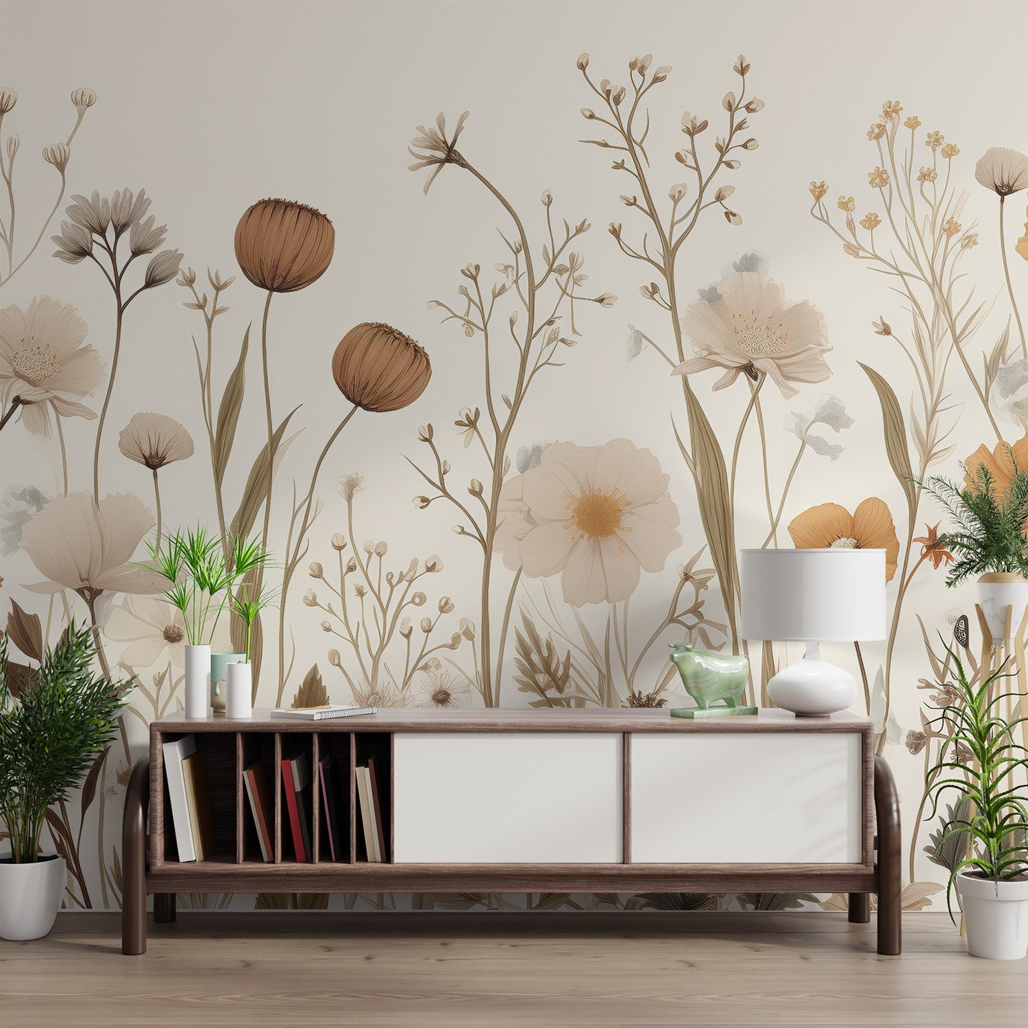 Delicate wildflowers design for walls
