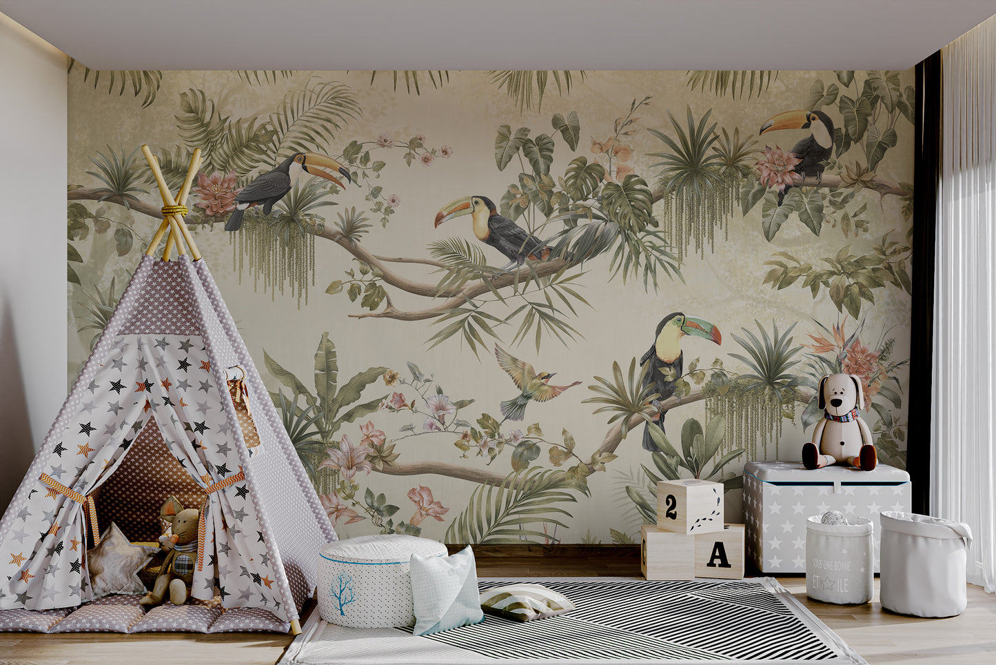 Tropical Toucan Jungle Wallpaper Mural