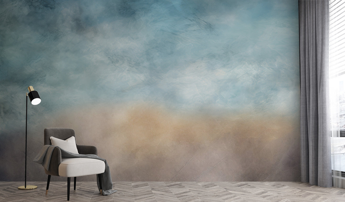 Gentle grey cloud ombre wallpaper for a serene ambiance
