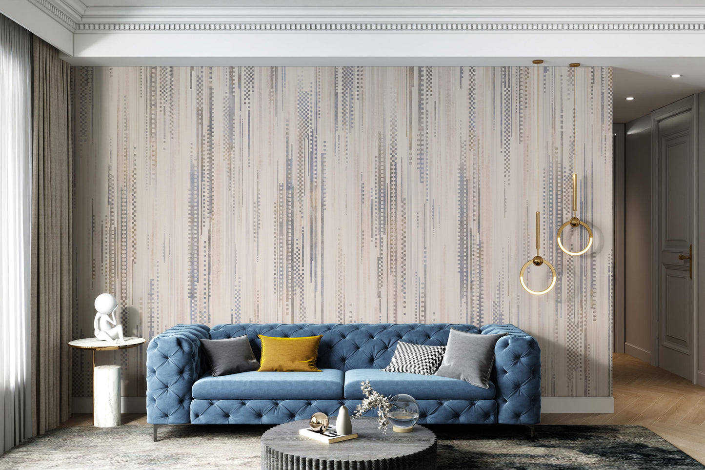 Neutral Vertical Line Pattern Wallpaper