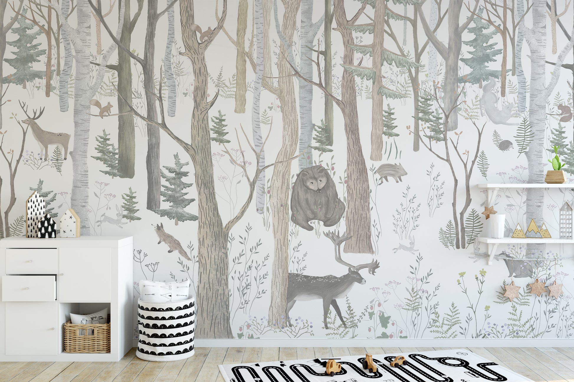 Animals Nursery Wall Mural for a lively atmosphere