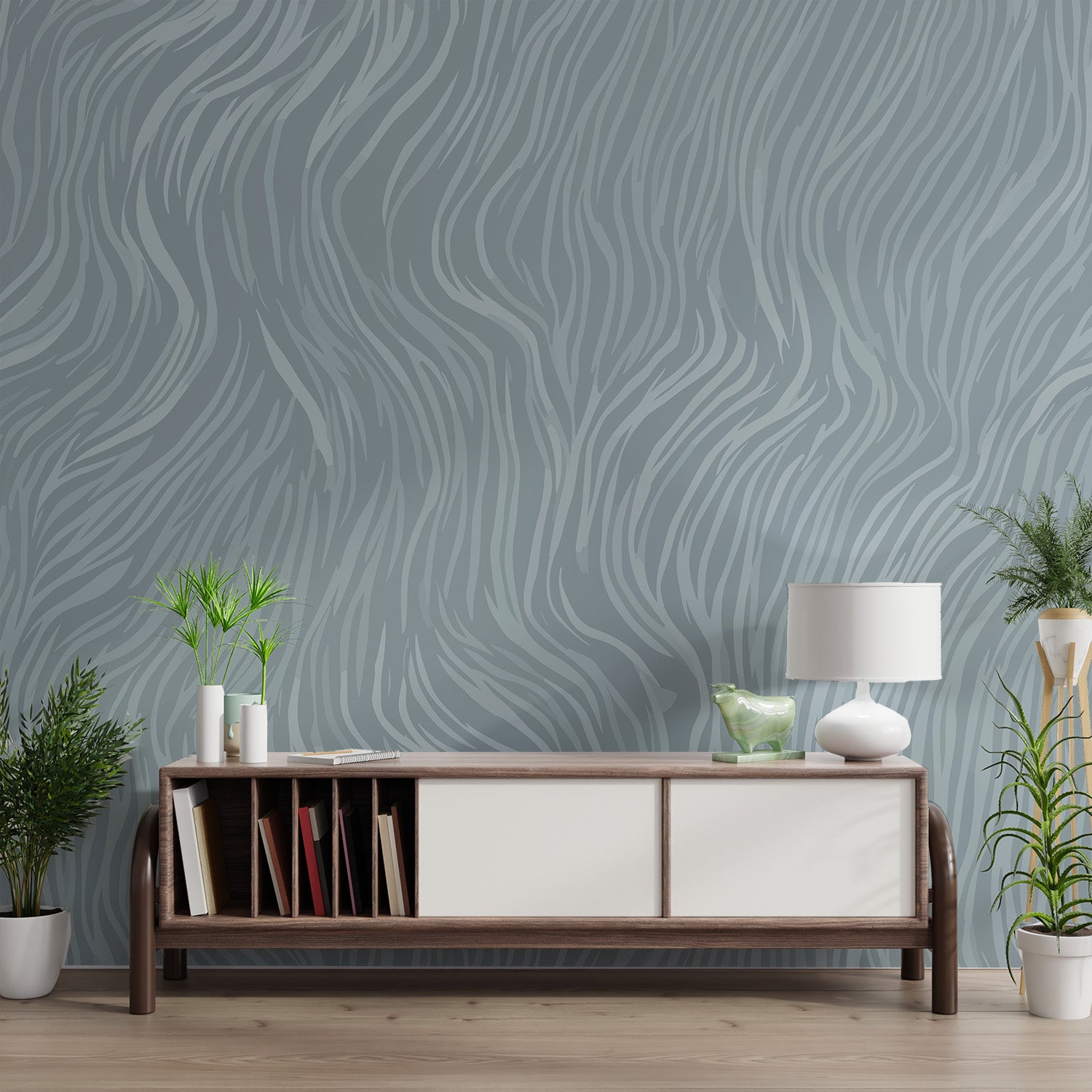 Wavy Zebra Lines grey wallpaper for walls
