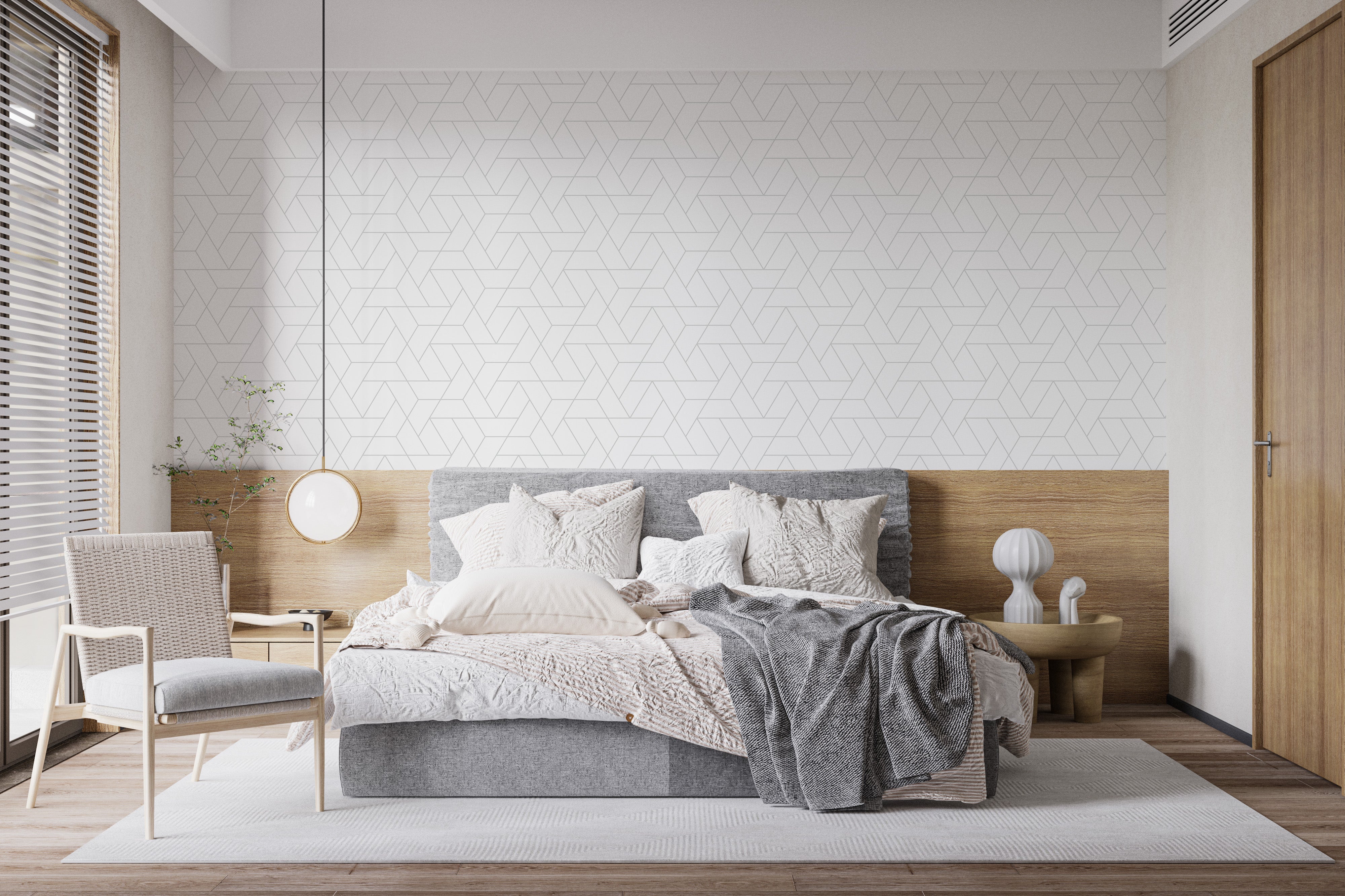 Modern grid wallpaper with timeless appeal
