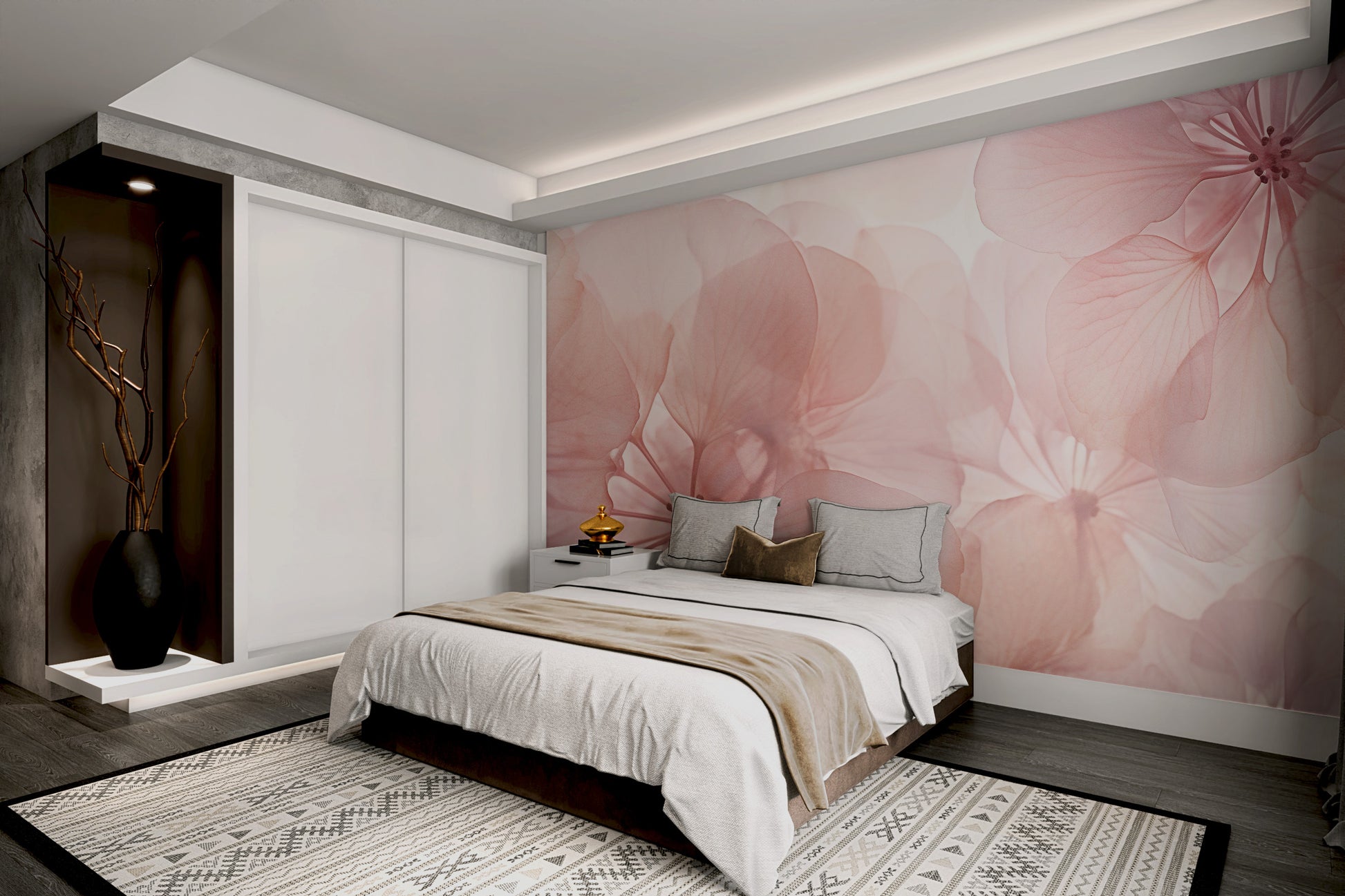 Blush pink petals wallpaper for a soothing look
