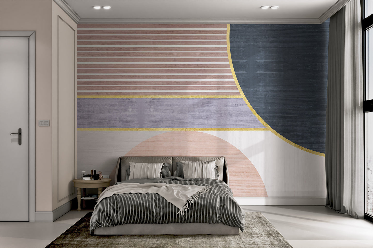 Trendy abstract shapes wall mural
