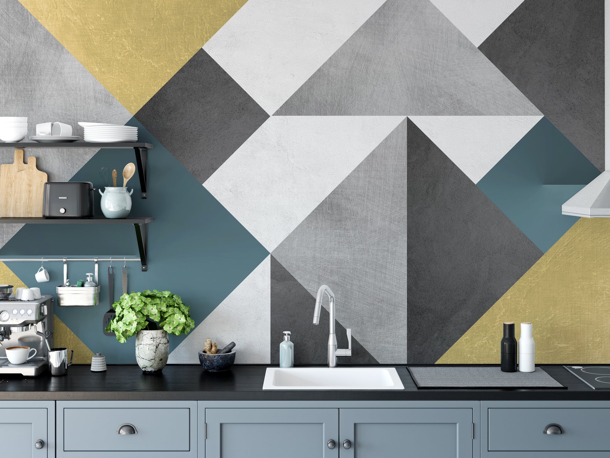 Multicolor Triangle Wallpaper Mural for Modern Walls