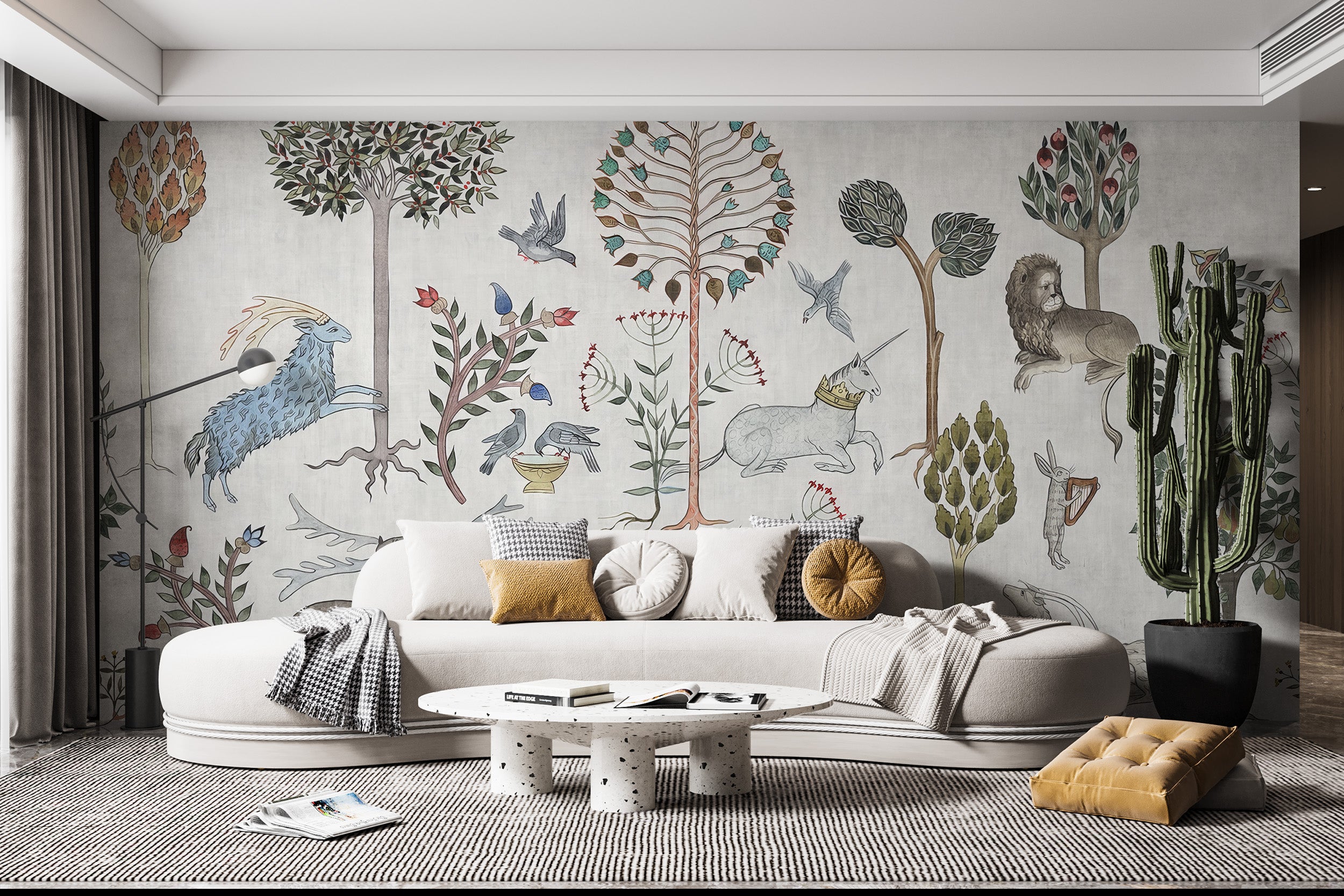 Removable mythical creature wonderland wallpaper for walls