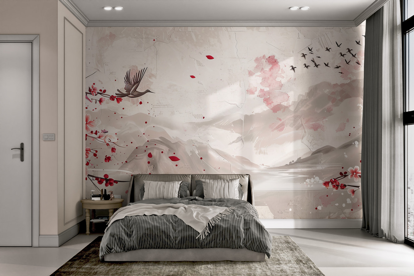 Traditional cherry blossom wall art
