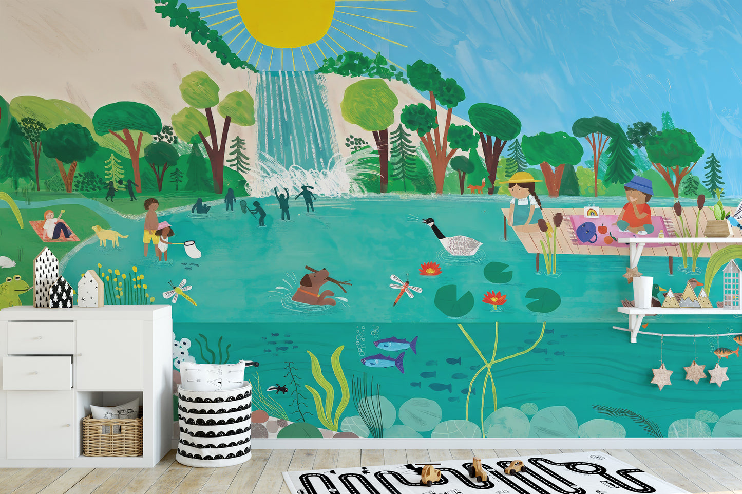 Add a sunny touch with Sunny Picnic Kids Wall Mural